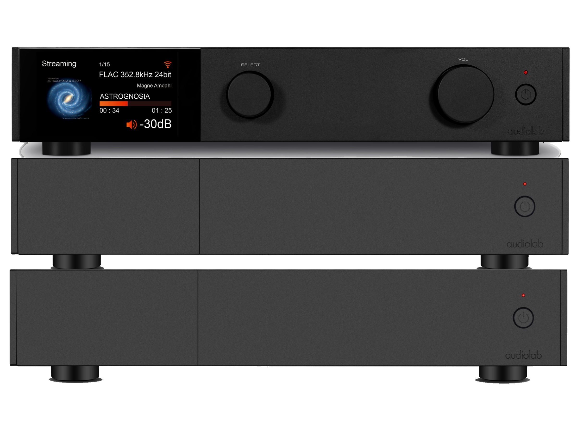Audiolab 9000N + 9000P Streaming Pre + 2x Power Amplifier