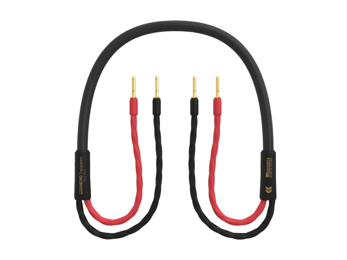 Audiomica Diamond Transparent Speaker Cable - Terminated Pair (Banana to Banana)