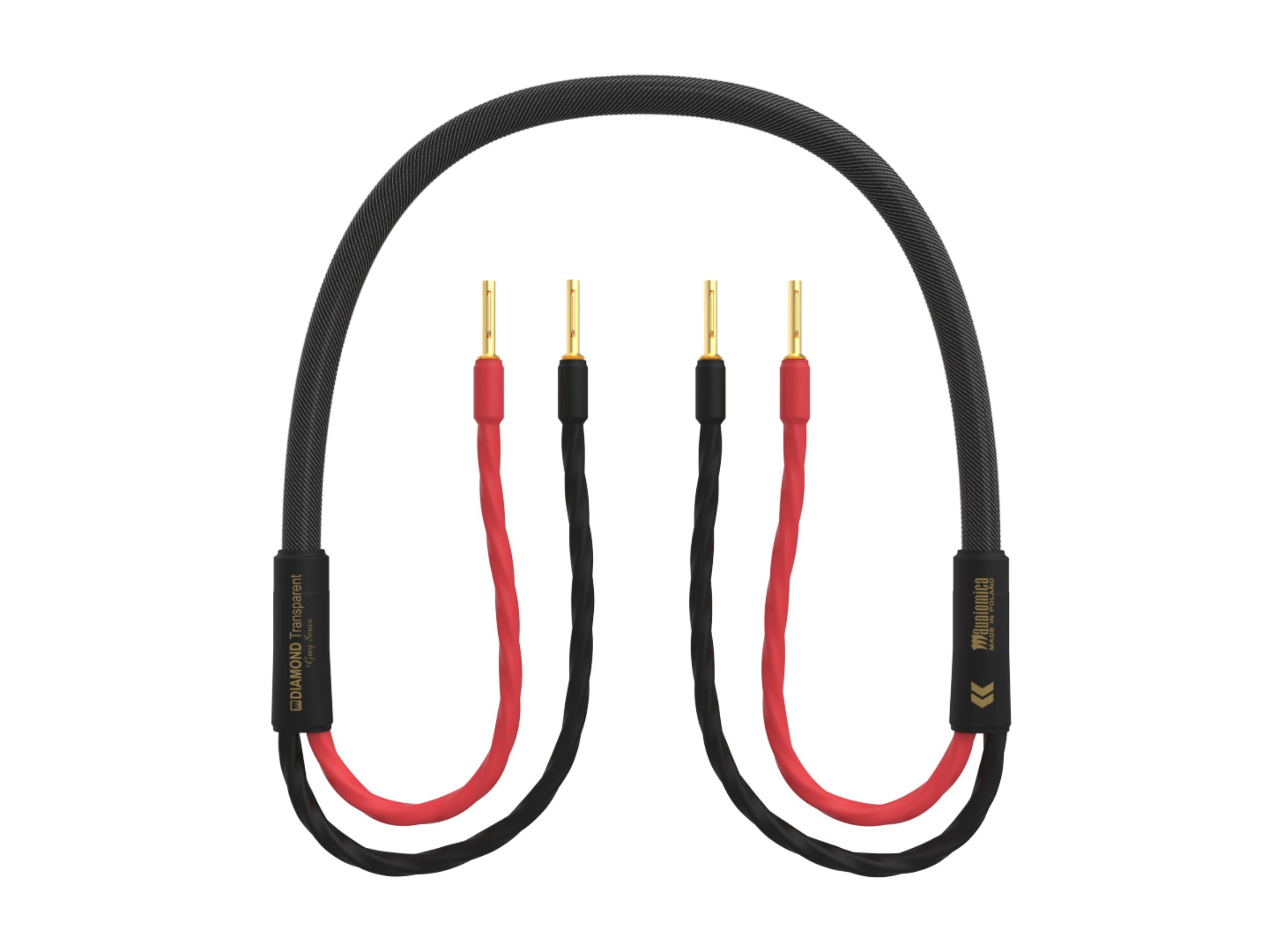 Audiomica Diamond Transparent Speaker Cable - Terminated Pair (Banana to Banana)