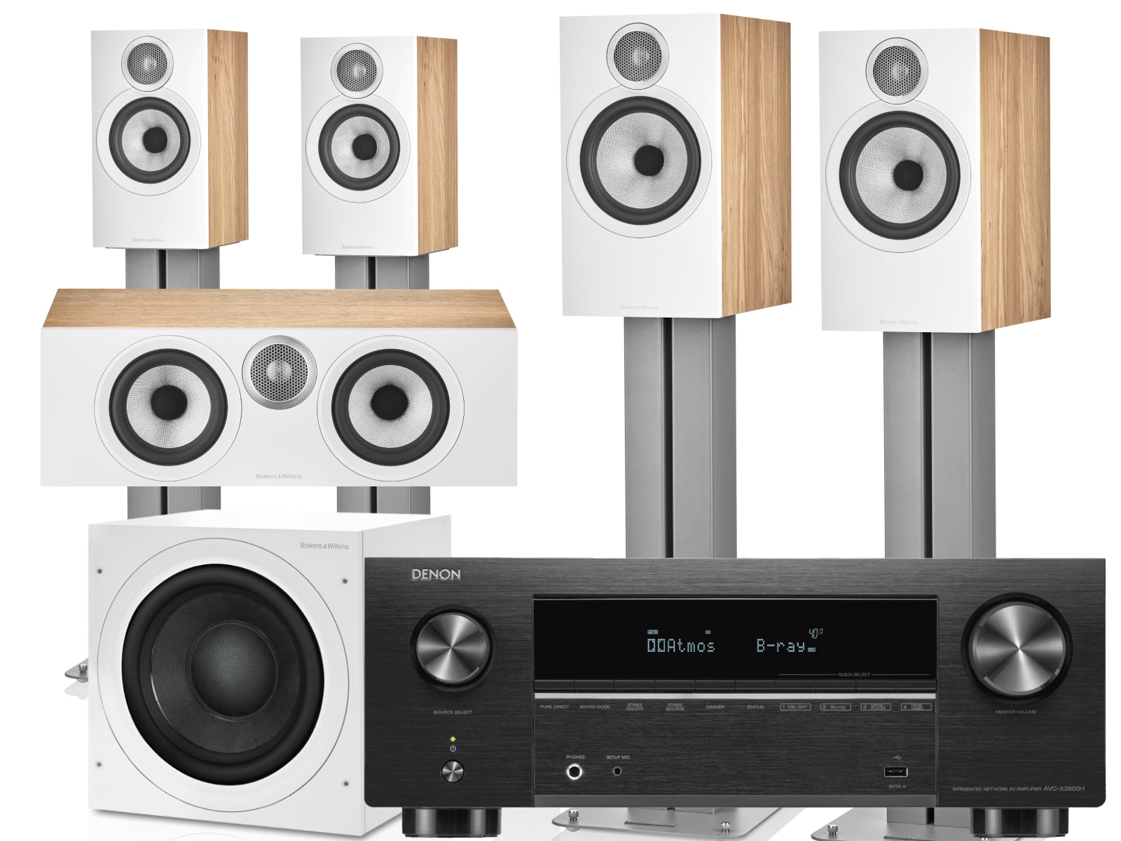 Denon AVC-X3800H AV Amplifier + Bowers & Wilkins 606 S3 5.1 Home Cinema Speakers