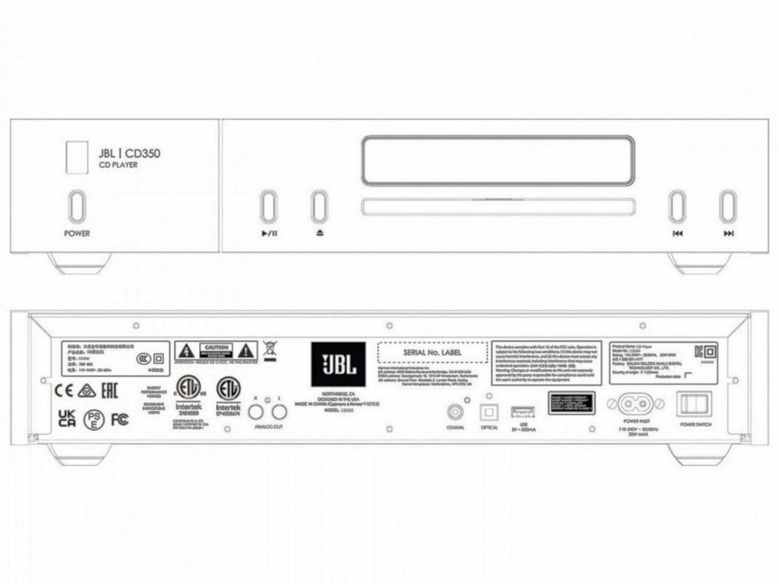 JBL Classic SA550 Integrated Amplifier and CD350 CD Player