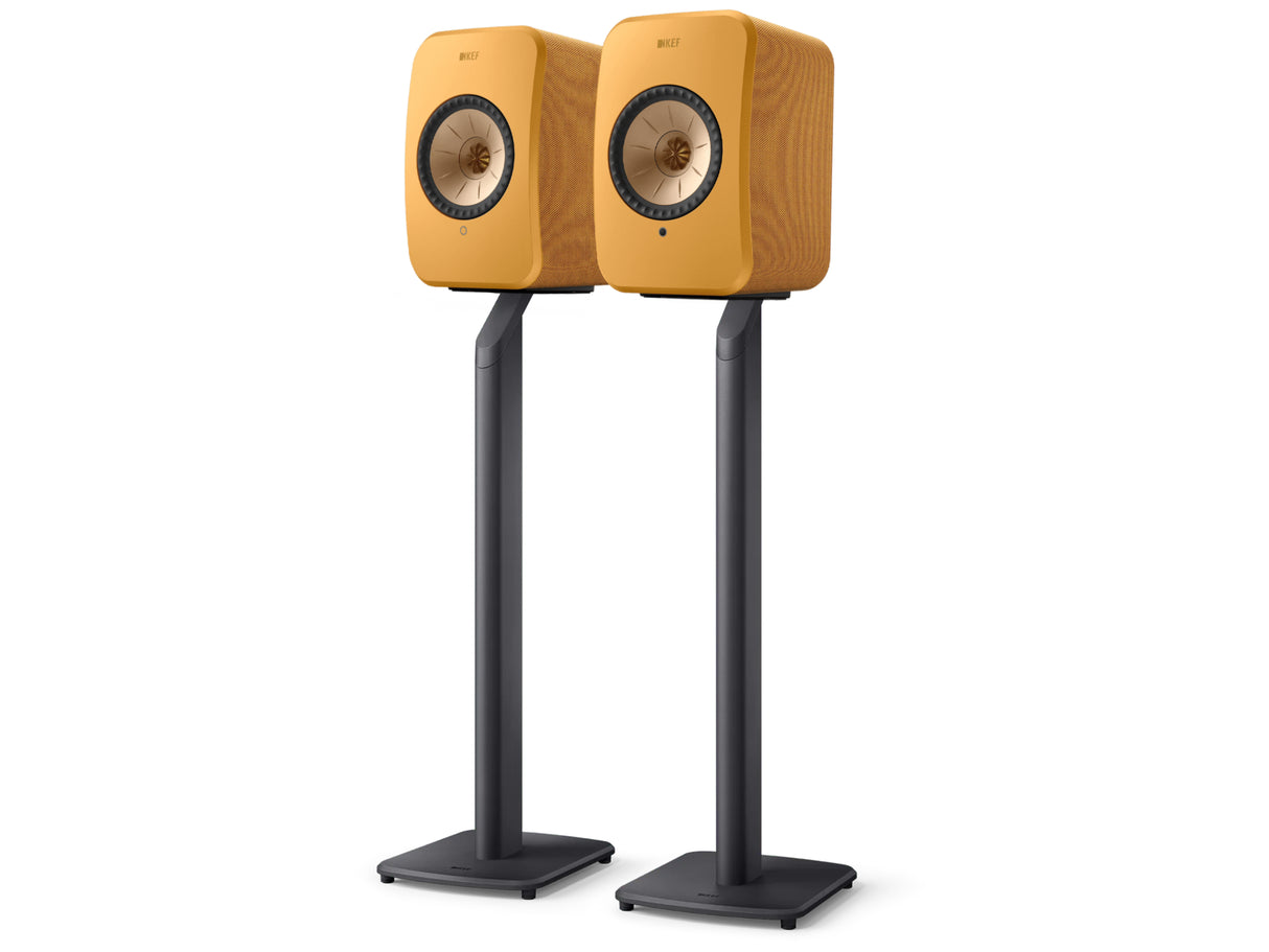 KEF LSX II Wireless Speakers with KEF S1 Floor Stands