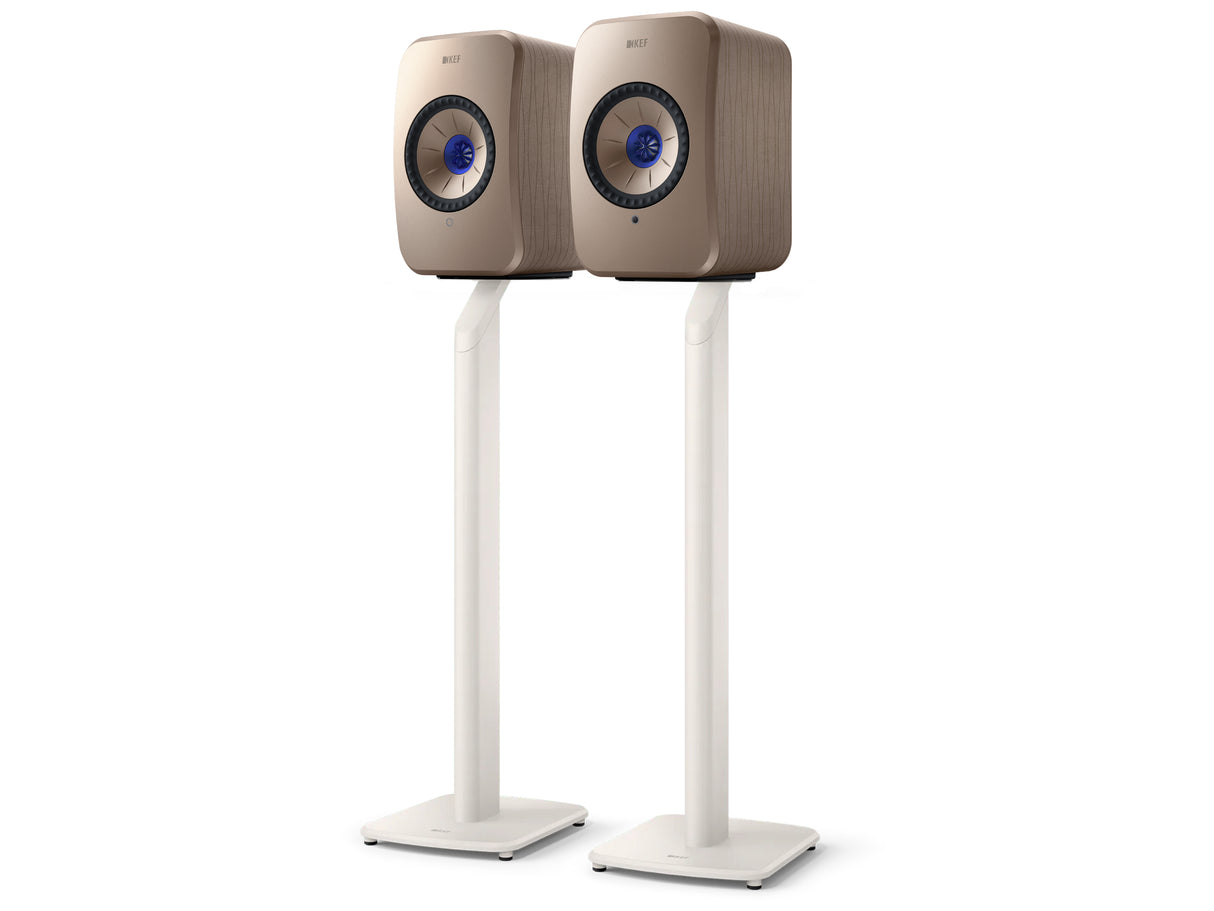 KEF LSX II Wireless Speakers with KEF S1 Floor Stands