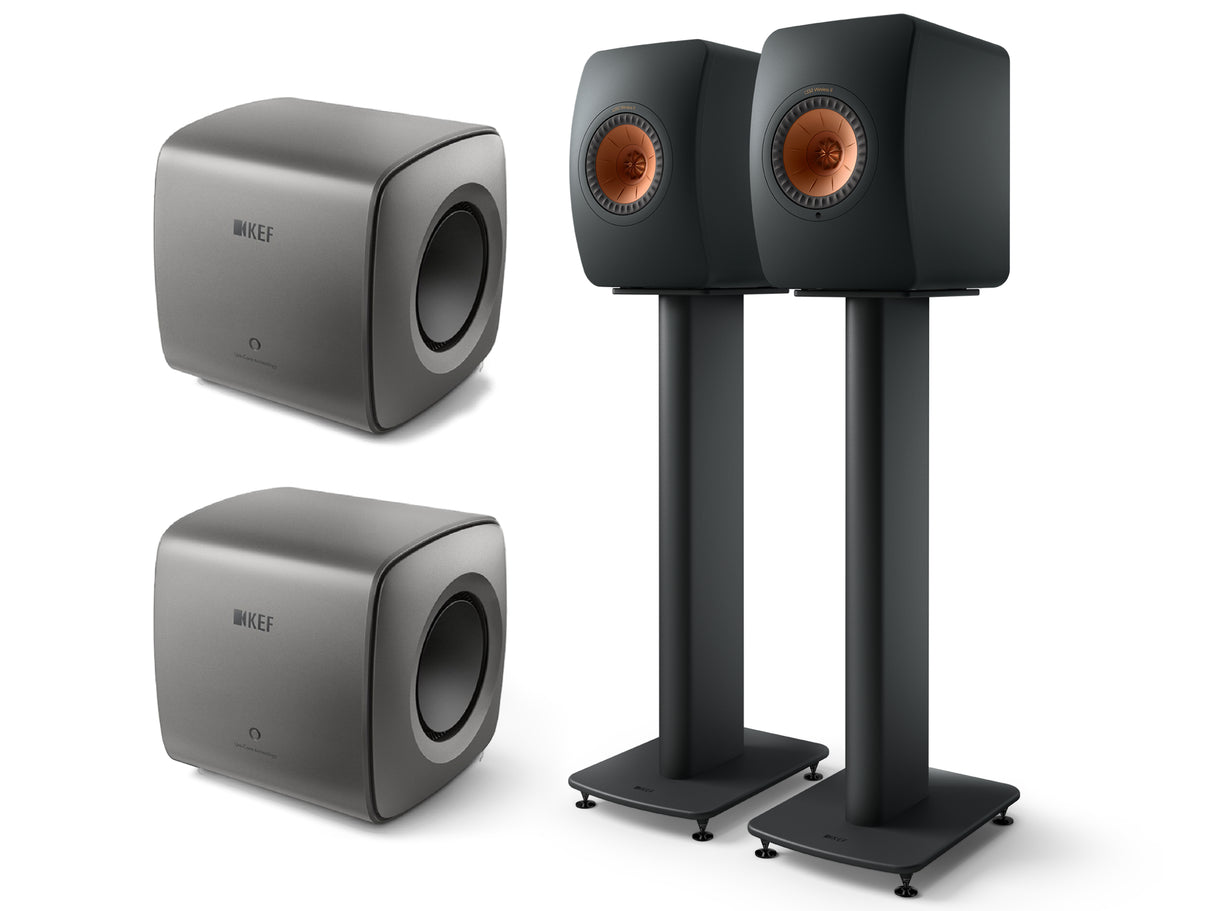 KEF LS50 Wireless II + 2x KC62 Subwoofer Wireless Speaker System