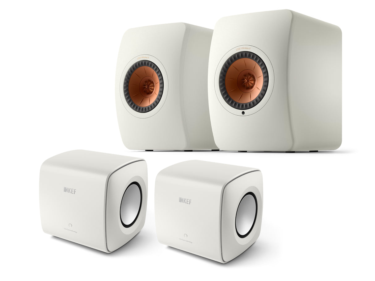 KEF LS50 Wireless II + 2x KC62 Subwoofer Wireless Speaker System