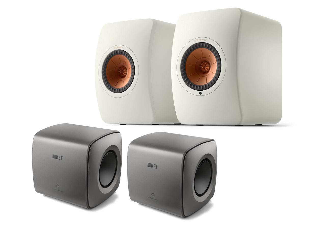 KEF LS50 Wireless II + 2x KC62 Subwoofer Wireless Speaker System