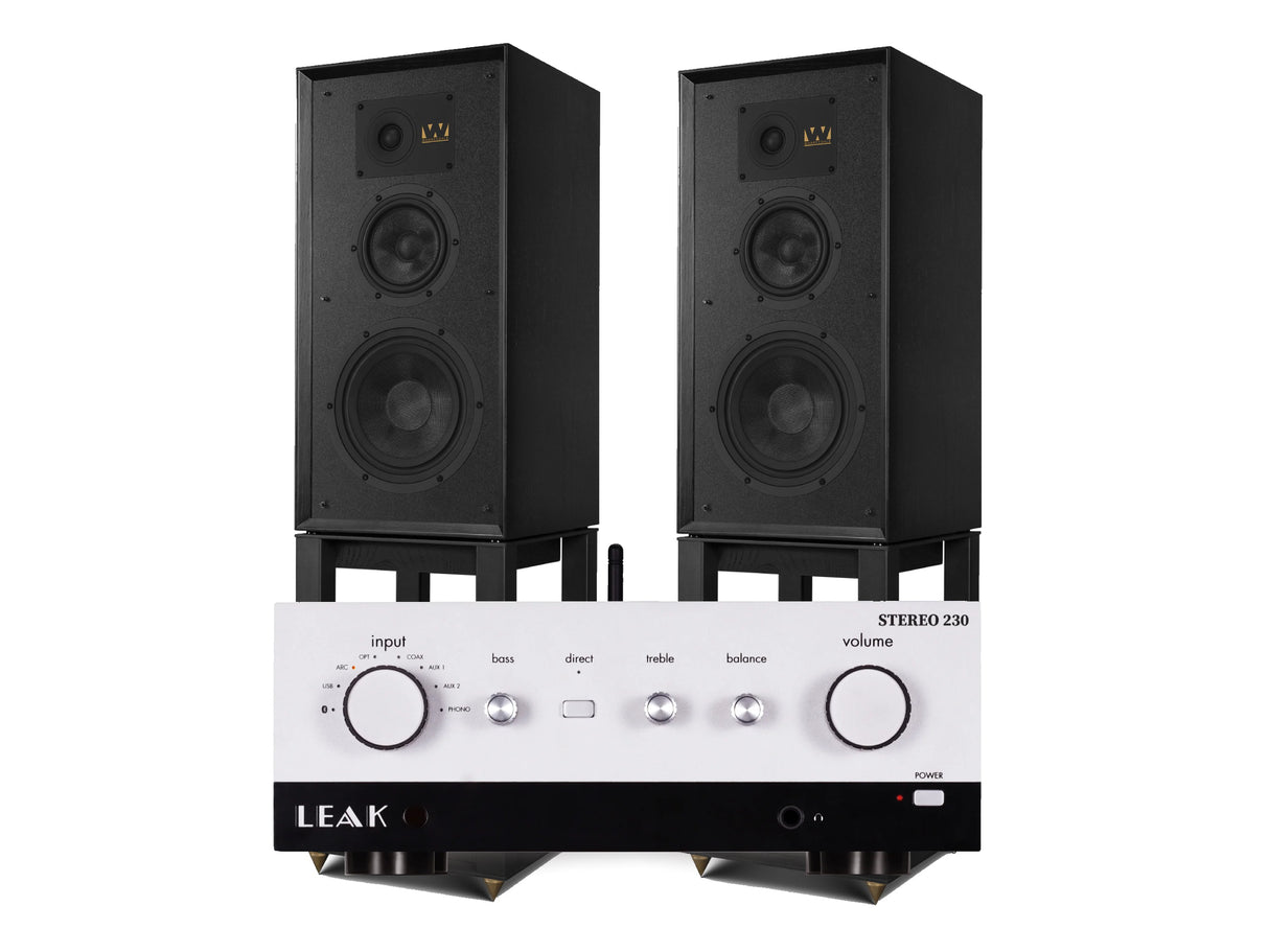 Leak Stereo 230 with Wharfedale Super Linton & Matching Stands