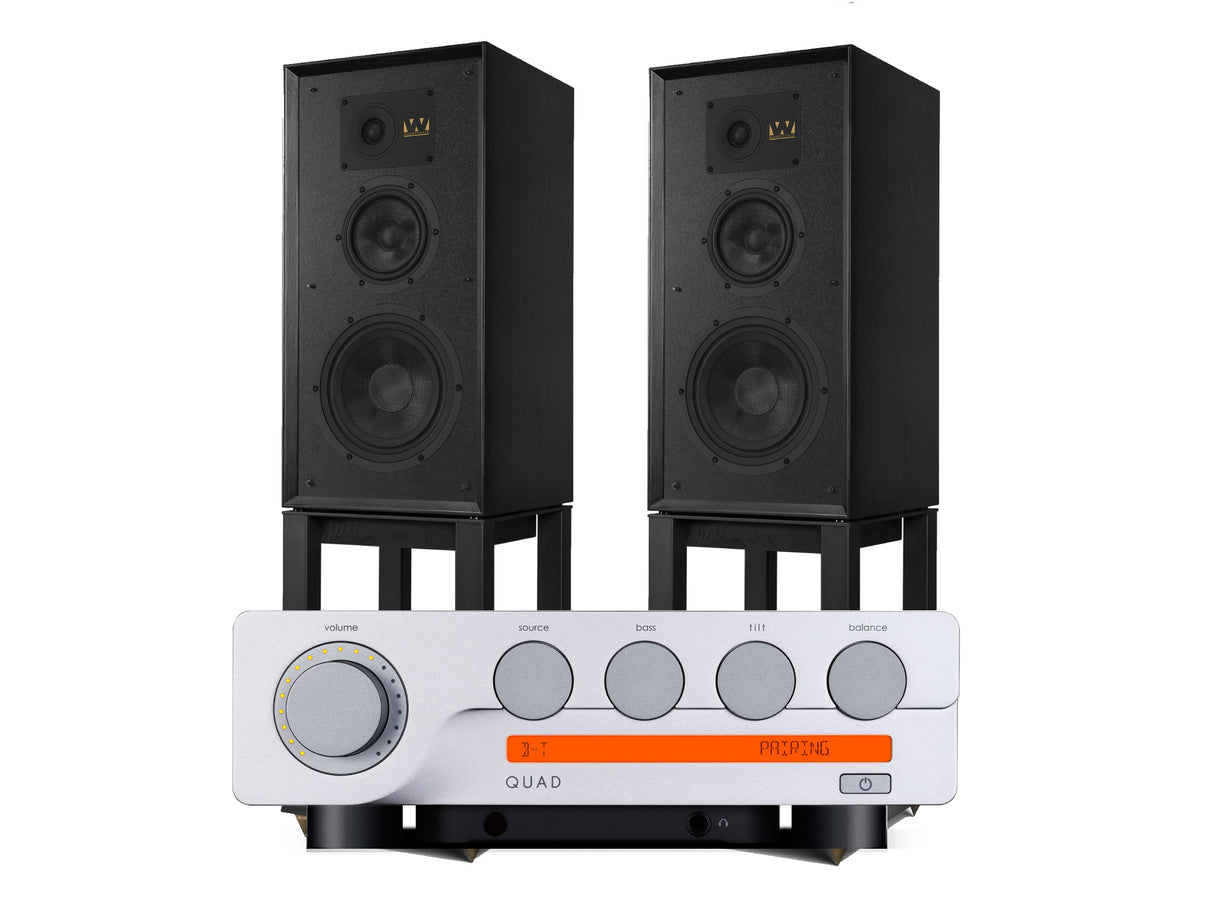 Quad 3 with Wharfedale Super Linton Speakers & Matching Stands