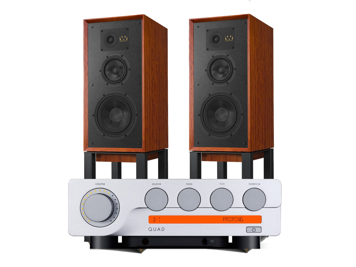 Quad 3 with Wharfedale Super Linton Speakers & Matching Stands