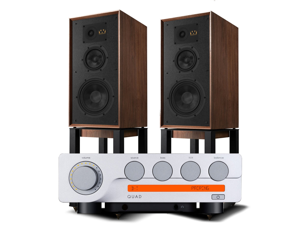 Quad 3 with Wharfedale Super Linton Speakers & Matching Stands