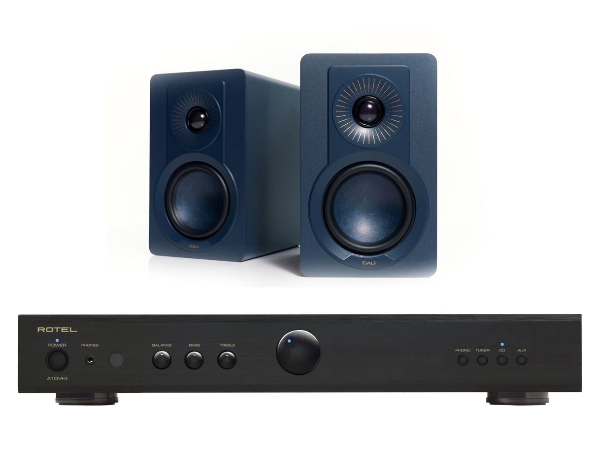 Rotel A10MKII with DALI Kupid Bookshelf Speakers