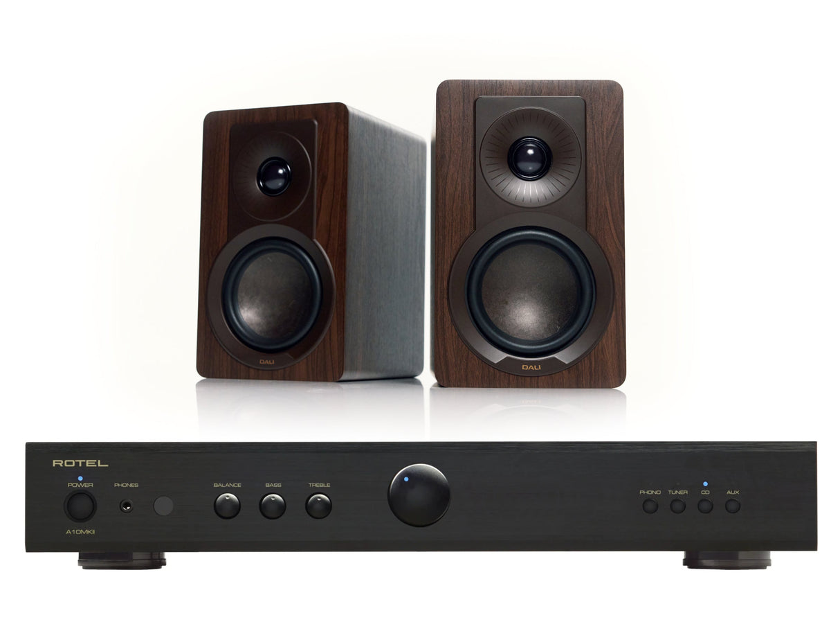 Rotel A10MKII with DALI Kupid Bookshelf Speakers