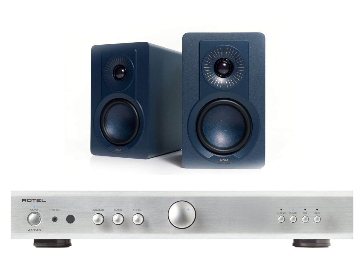 Rotel A10MKII with DALI Kupid Bookshelf Speakers