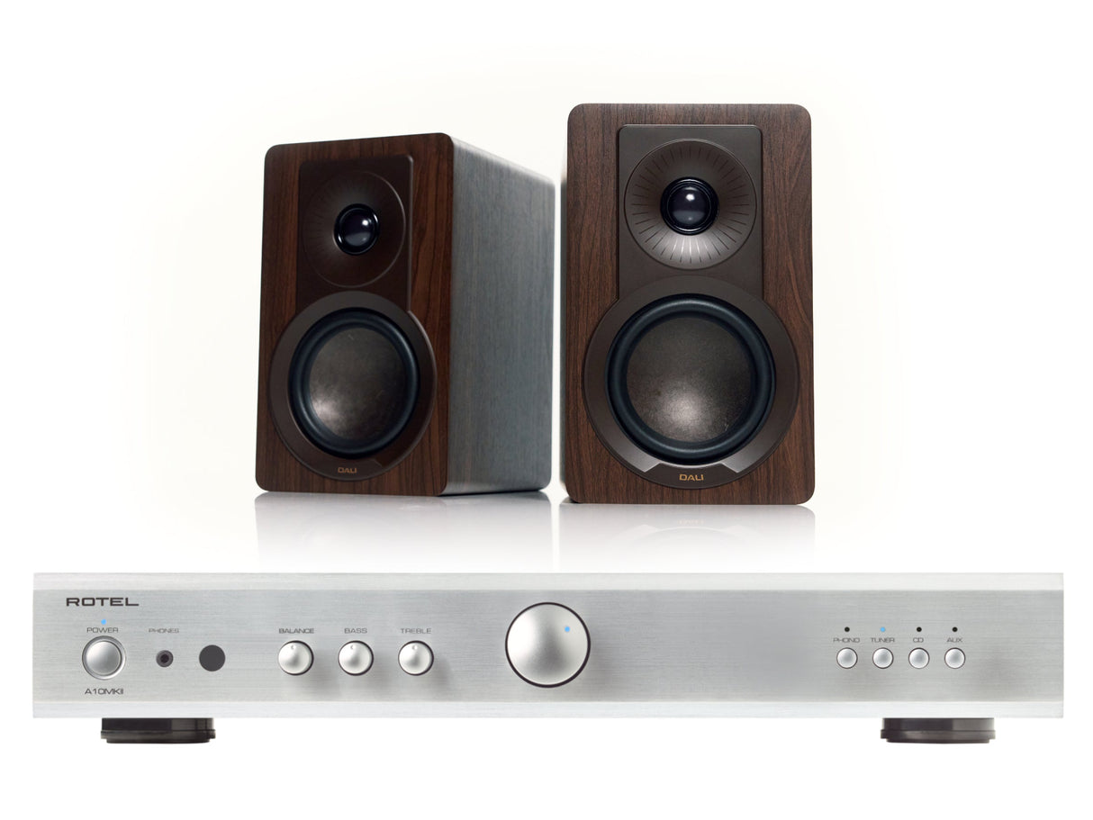 Rotel A10MKII with DALI Kupid Bookshelf Speakers