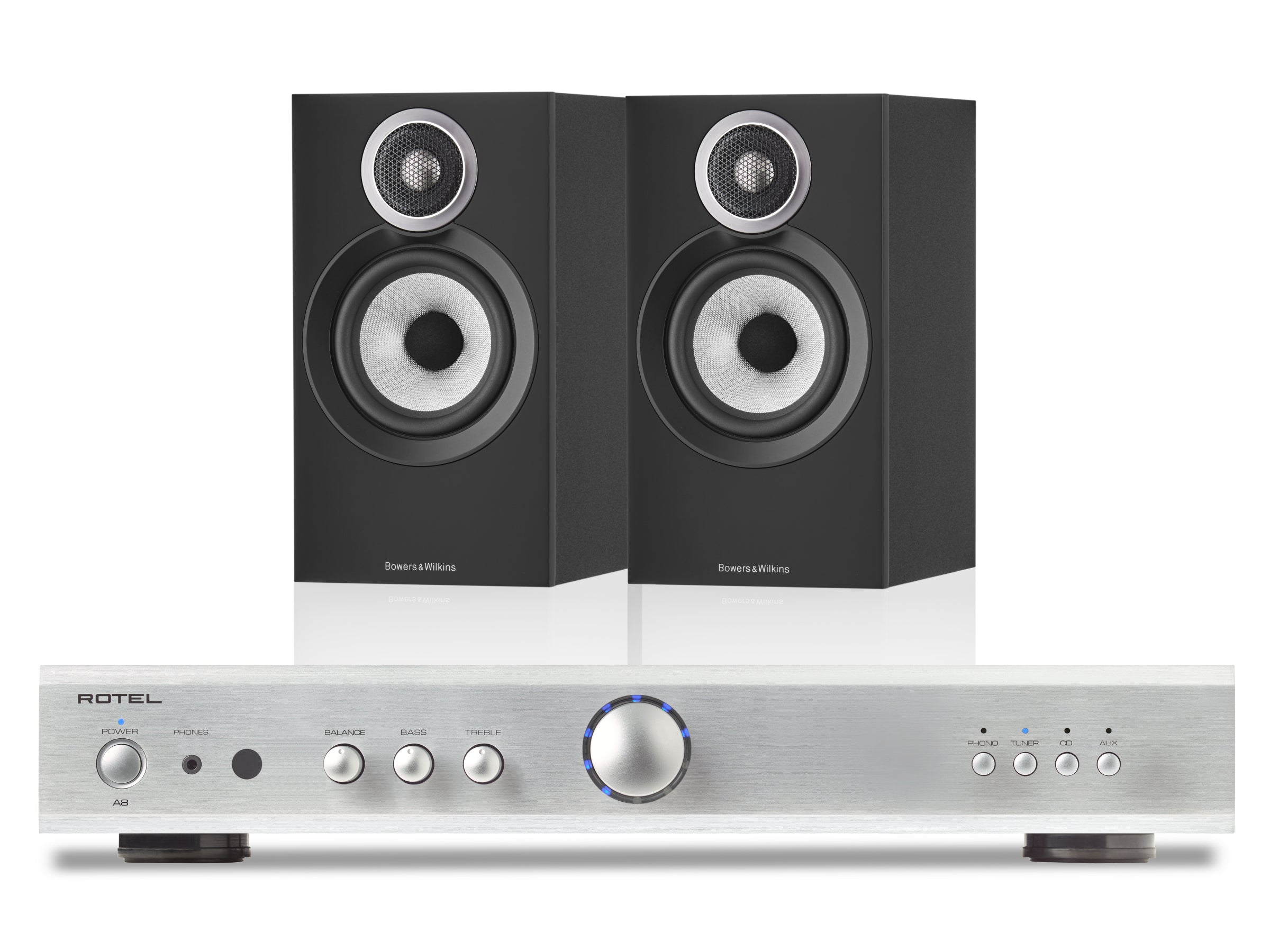 Rotel A8 with Bowers & Wilkins 607 S3 Bookshelf Speakers