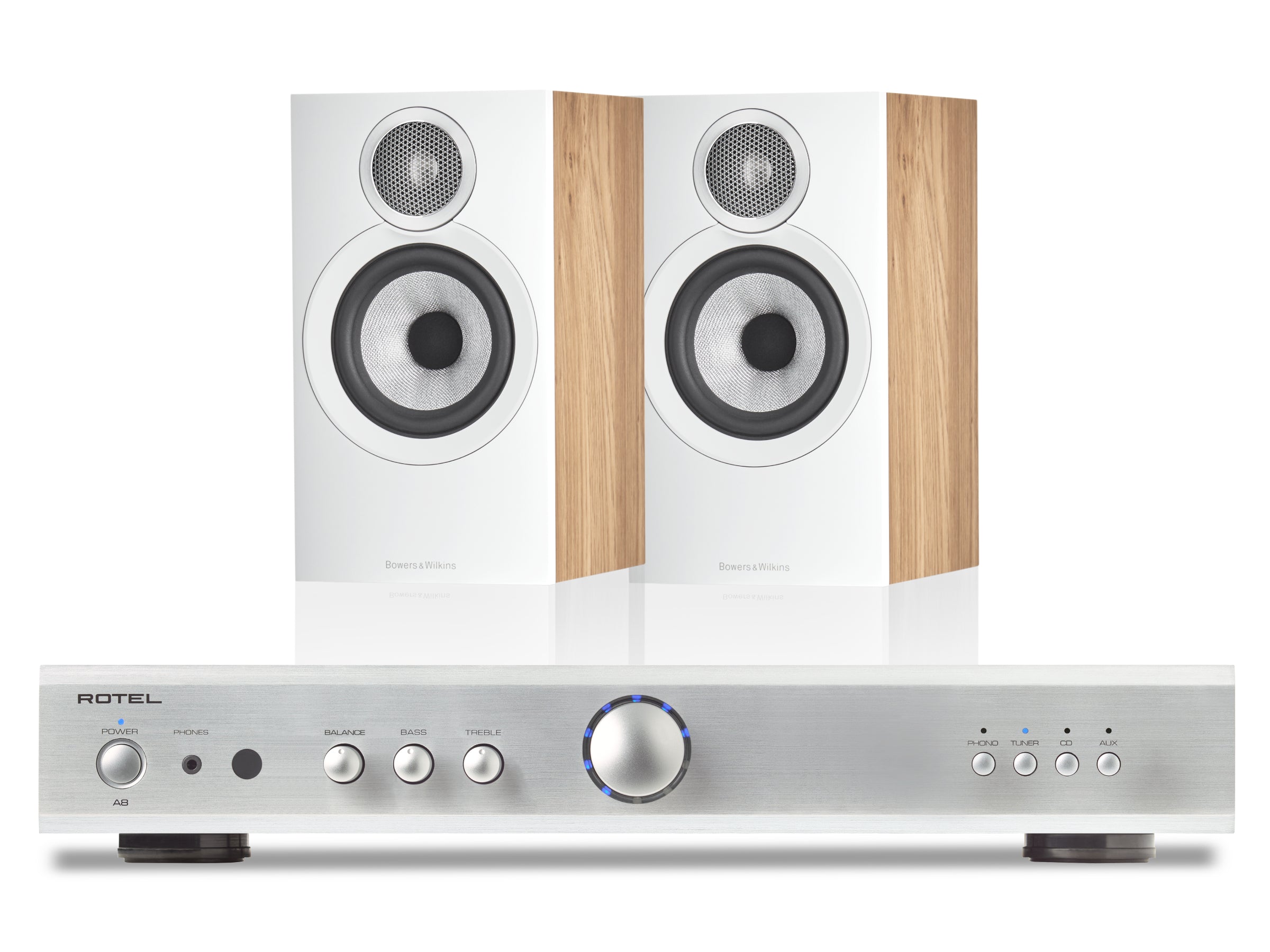Rotel A8 with Bowers & Wilkins 607 S3 Bookshelf Speakers