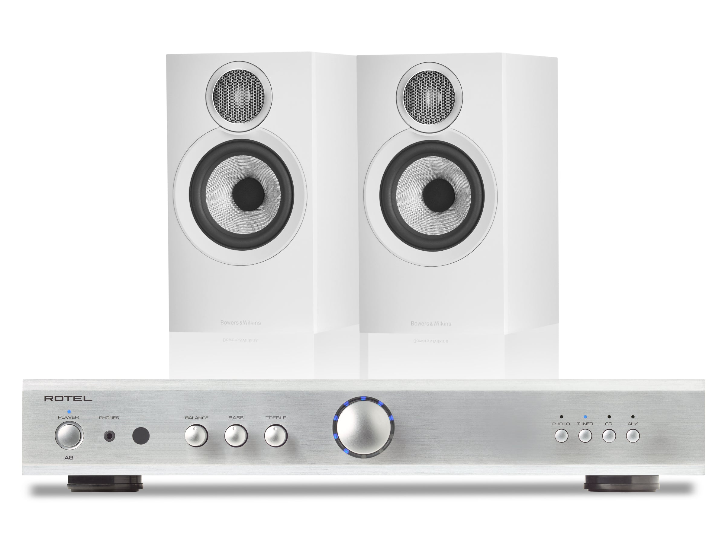 Rotel A8 with Bowers & Wilkins 607 S3 Bookshelf Speakers