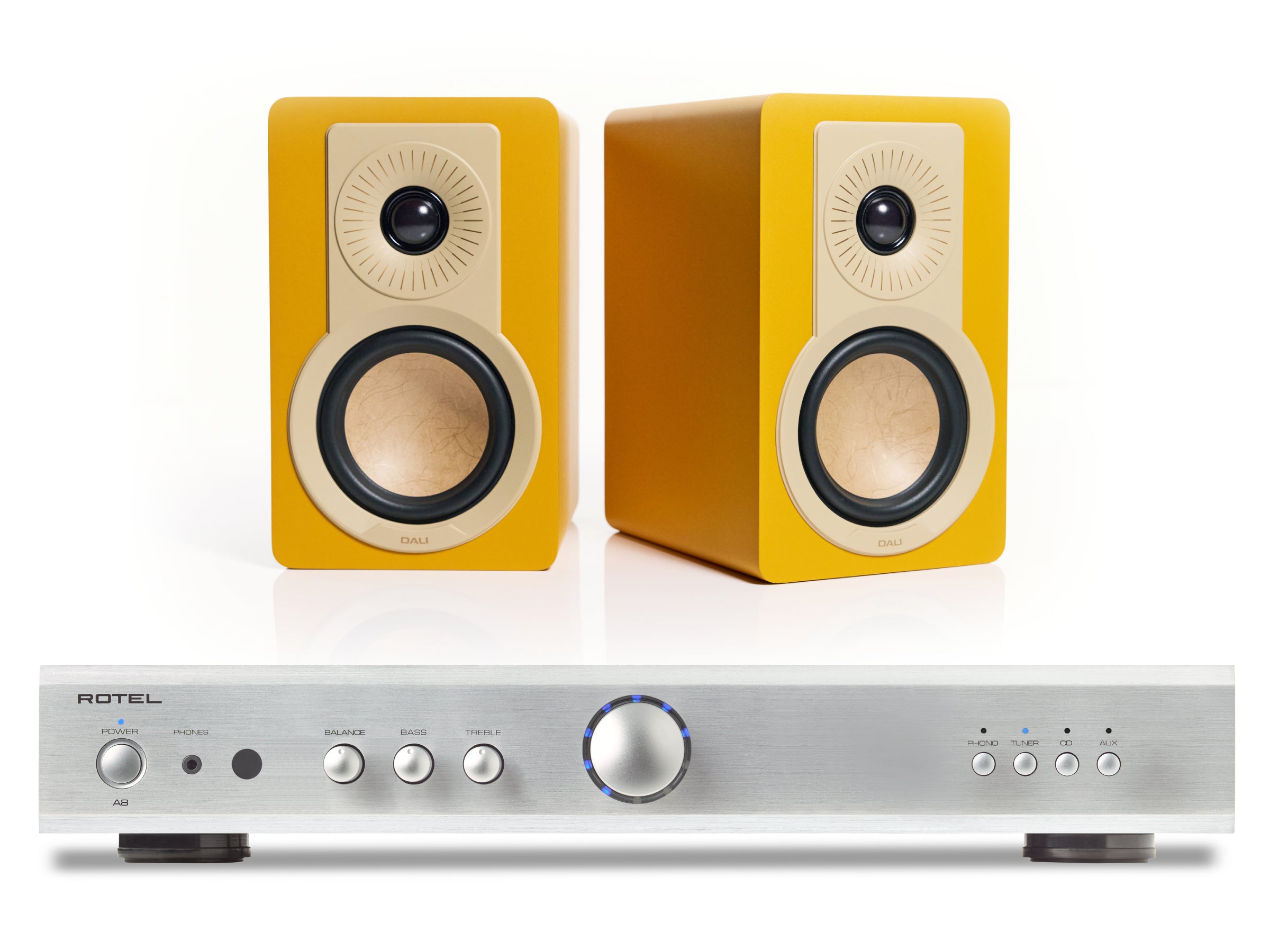 Rotel A8 with DALI Kupid Bookshelf Speakers