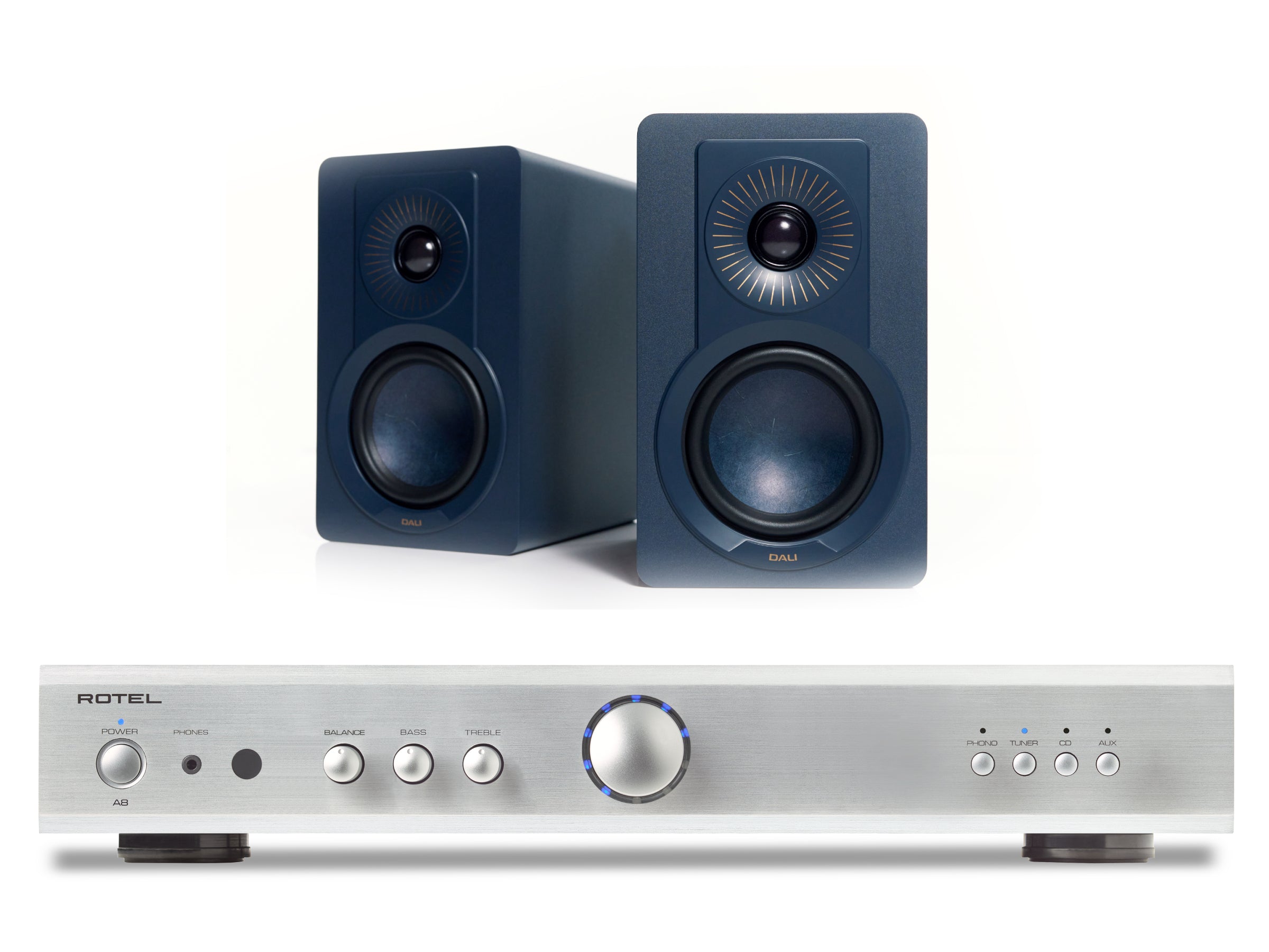 Rotel A8 with DALI Kupid Bookshelf Speakers