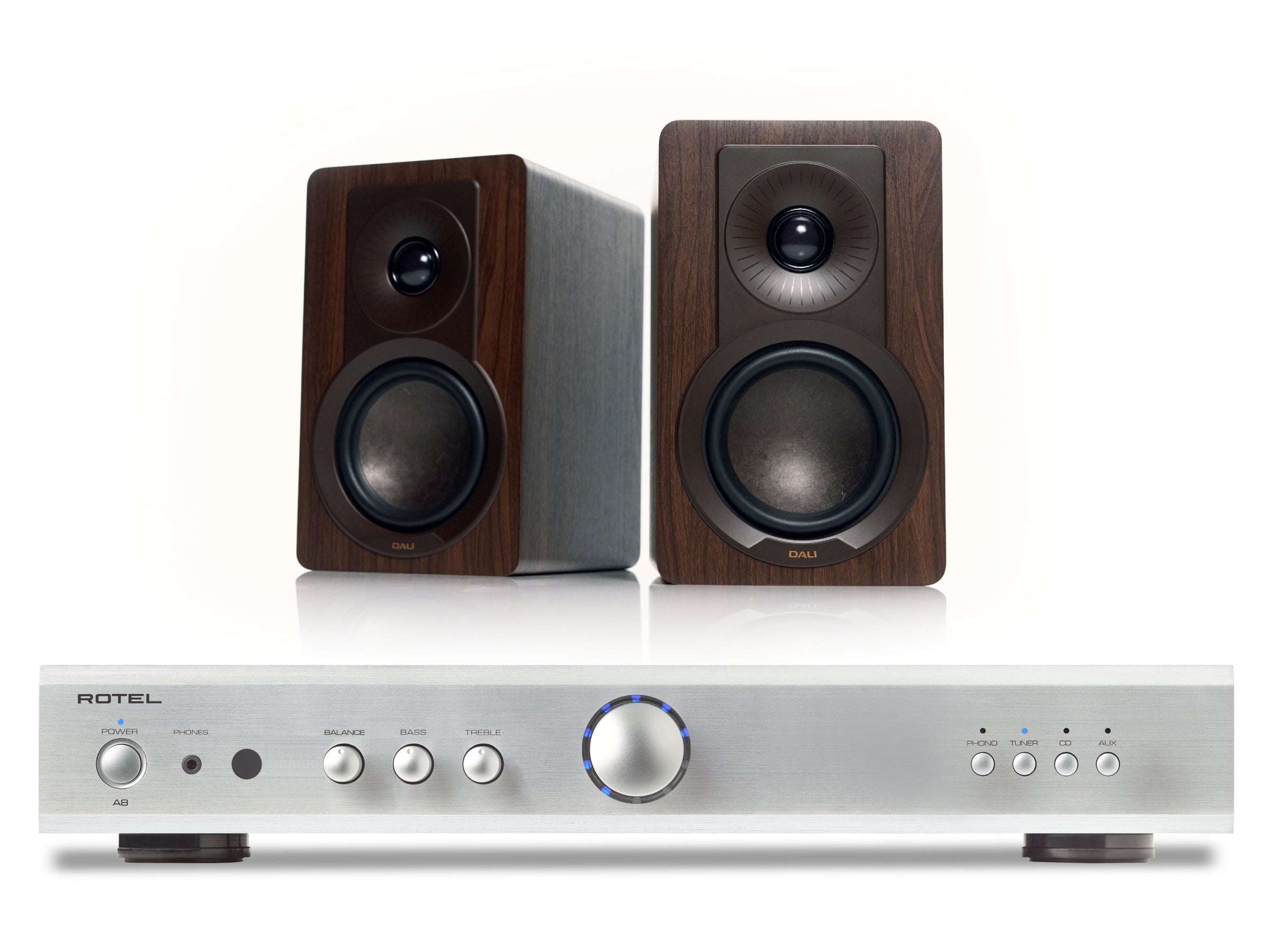 Rotel A8 with DALI Kupid Bookshelf Speakers