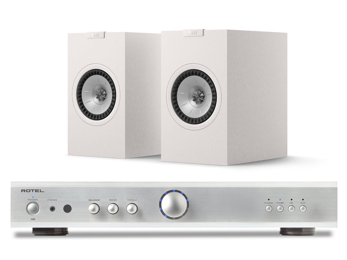 Rotel A8 with KEF Q1 META Bookshelf Speakers