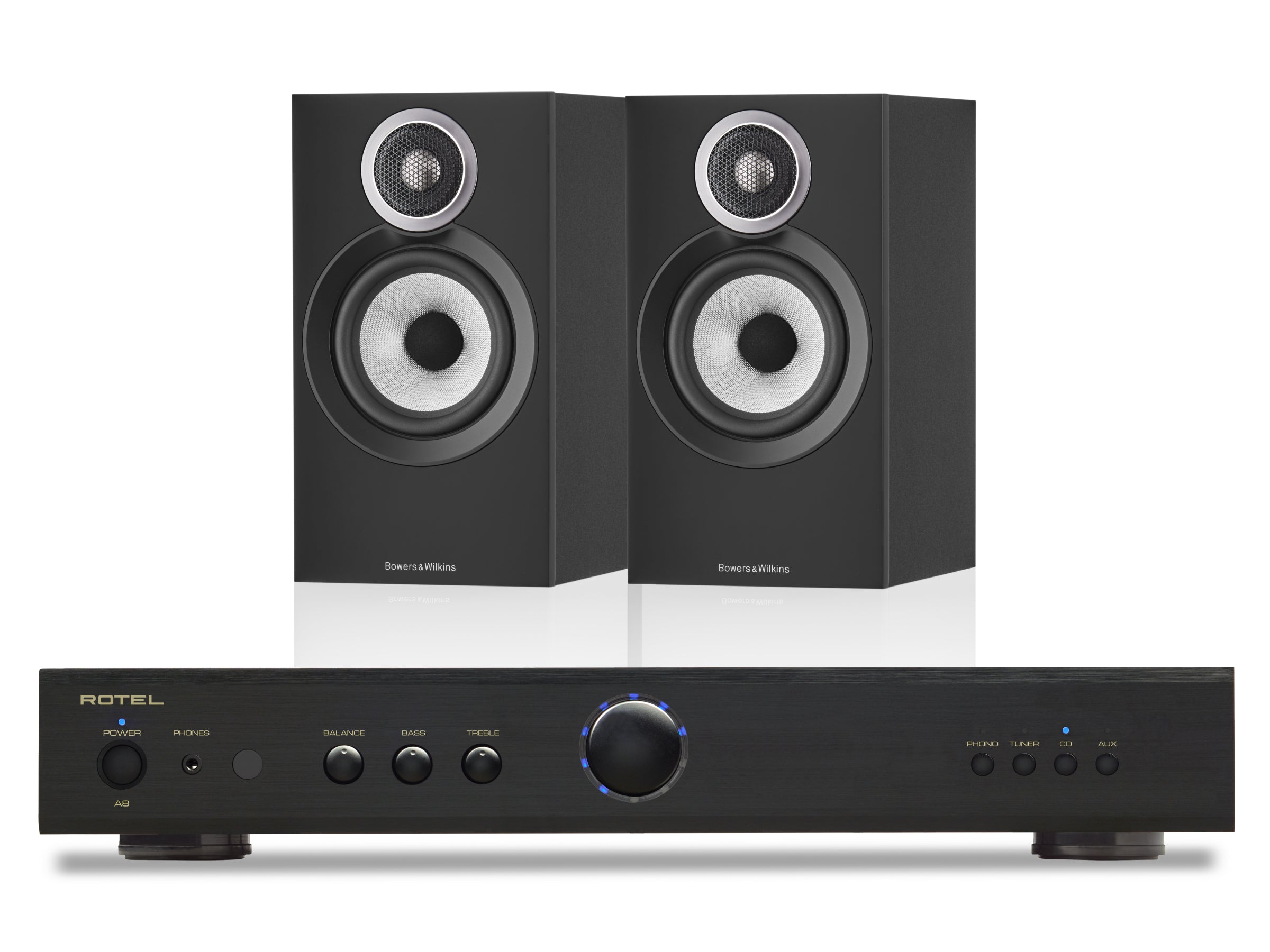 Rotel A8 with Bowers & Wilkins 607 S3 Bookshelf Speakers
