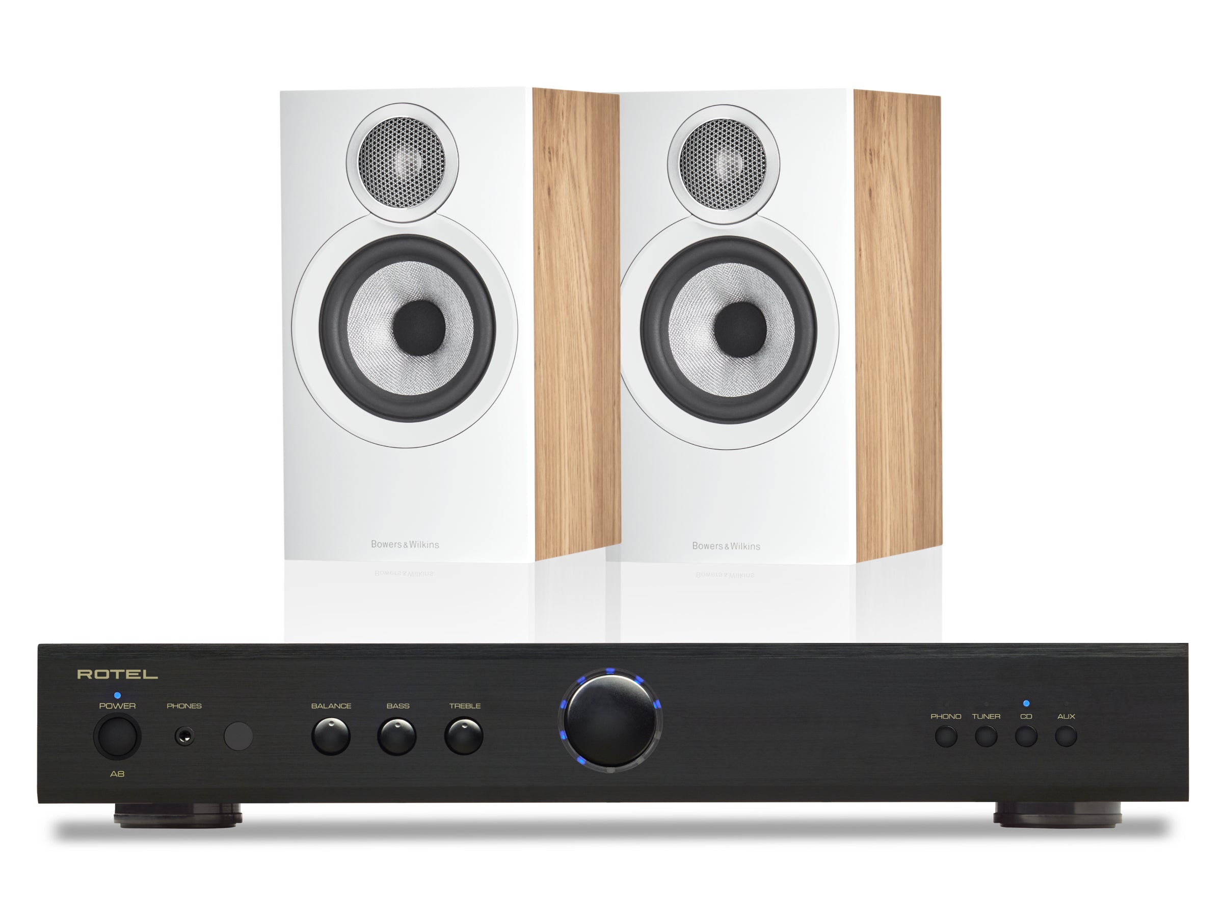 Rotel A8 with Bowers & Wilkins 607 S3 Bookshelf Speakers