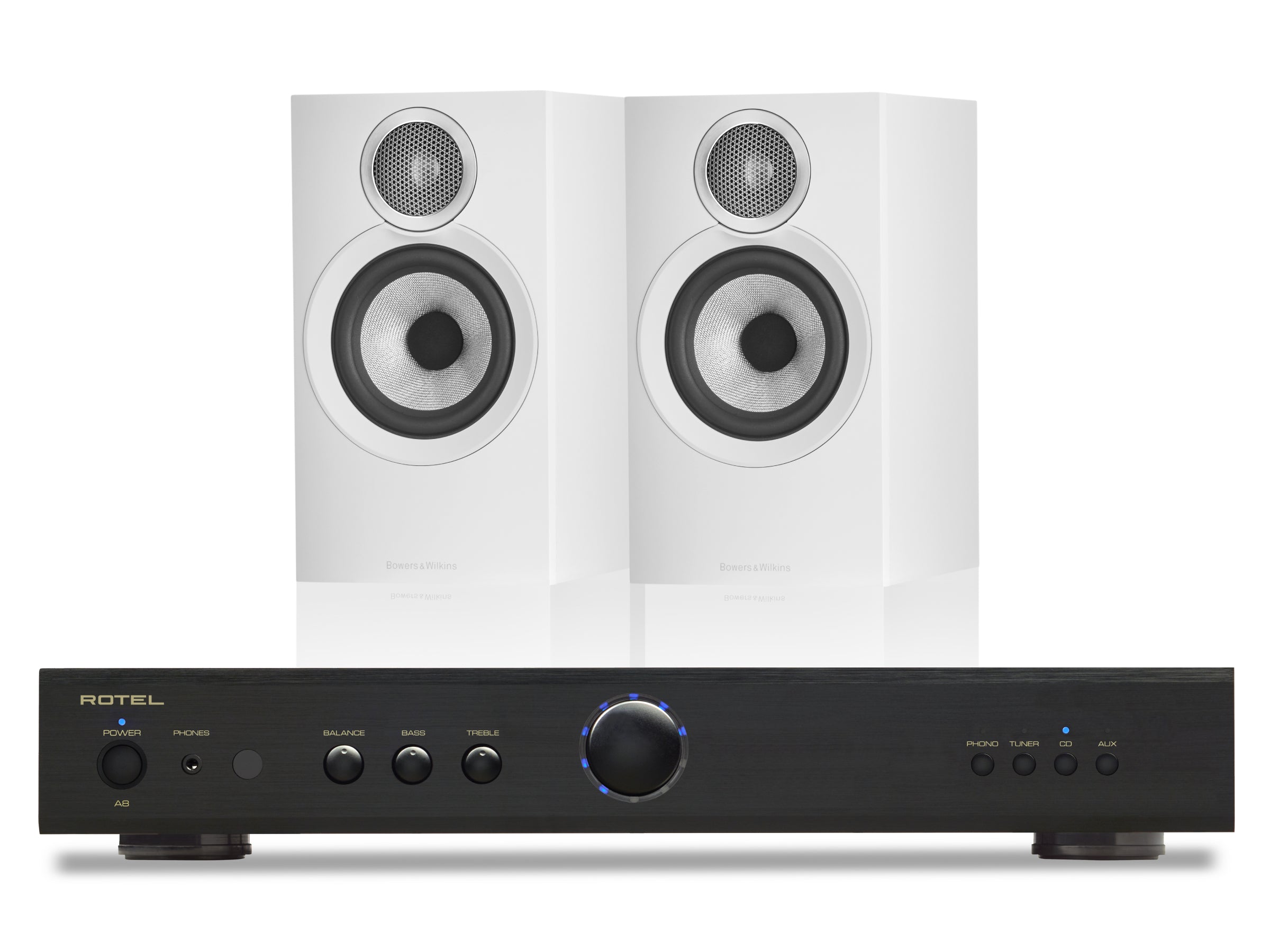 Rotel A8 with Bowers & Wilkins 607 S3 Bookshelf Speakers
