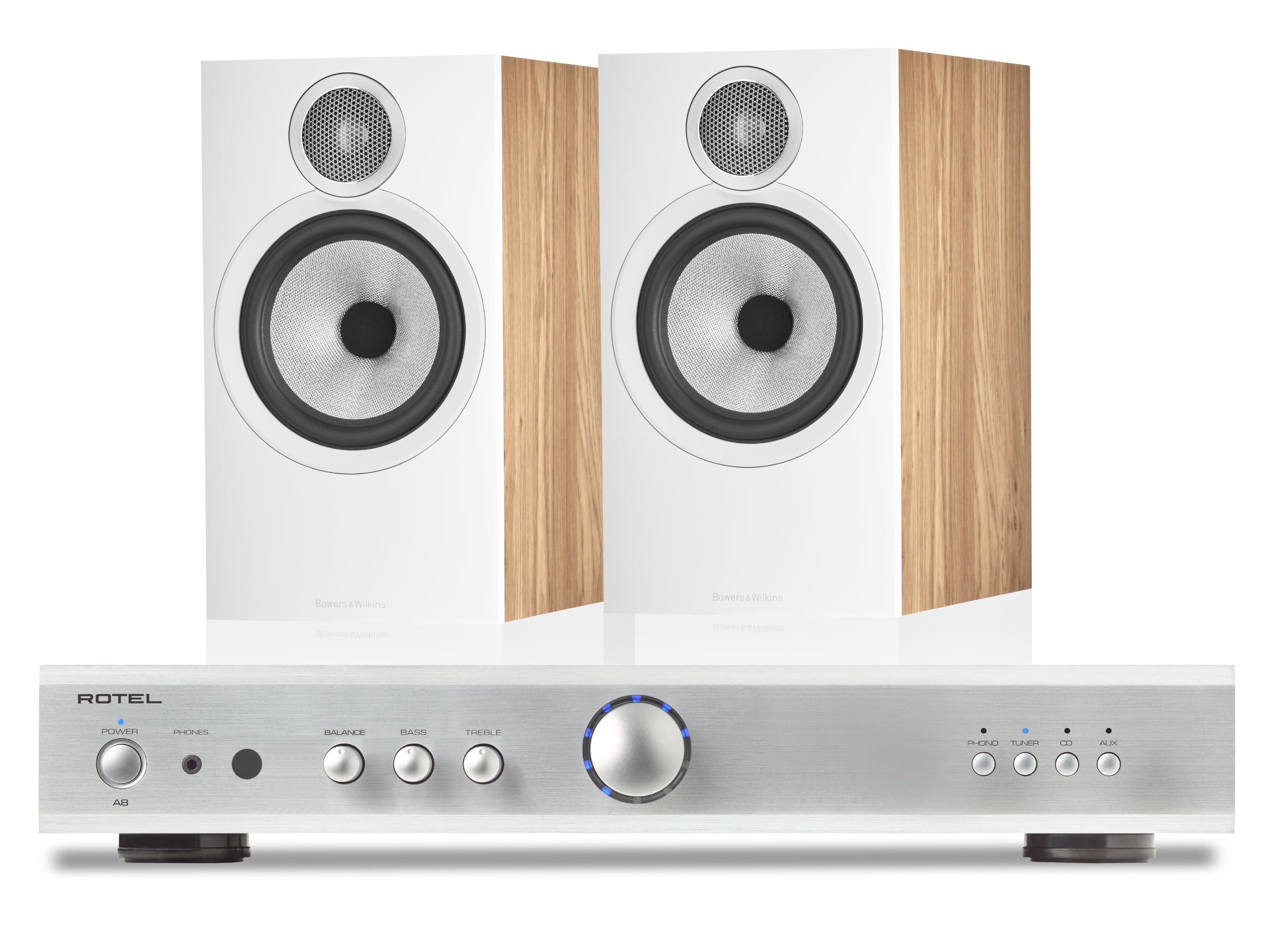 Rotel A8 with Bowers & Wilkins 606 S3 Bookshelf Speakers