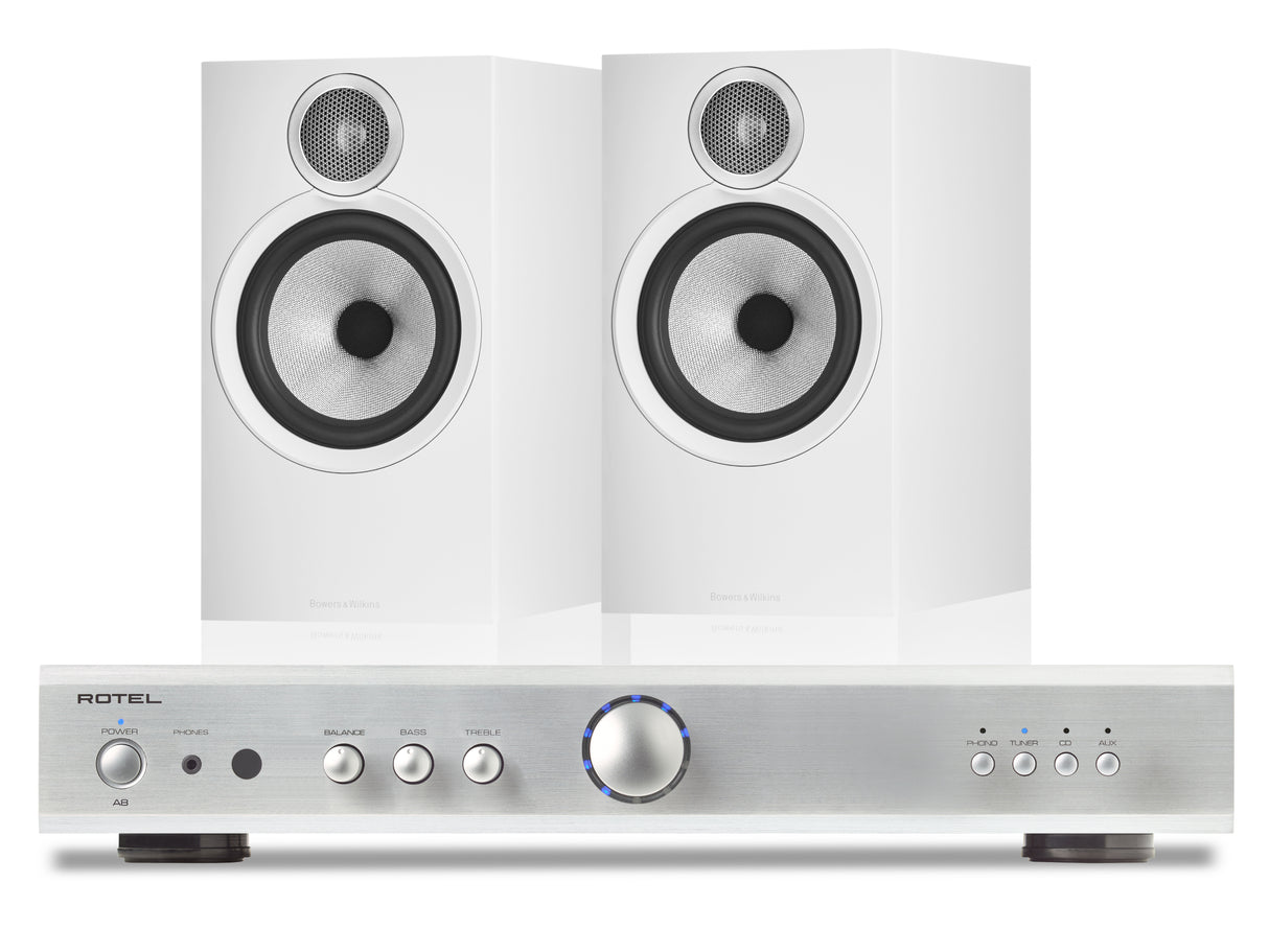Rotel A8 with Bowers & Wilkins 606 S3 Bookshelf Speakers