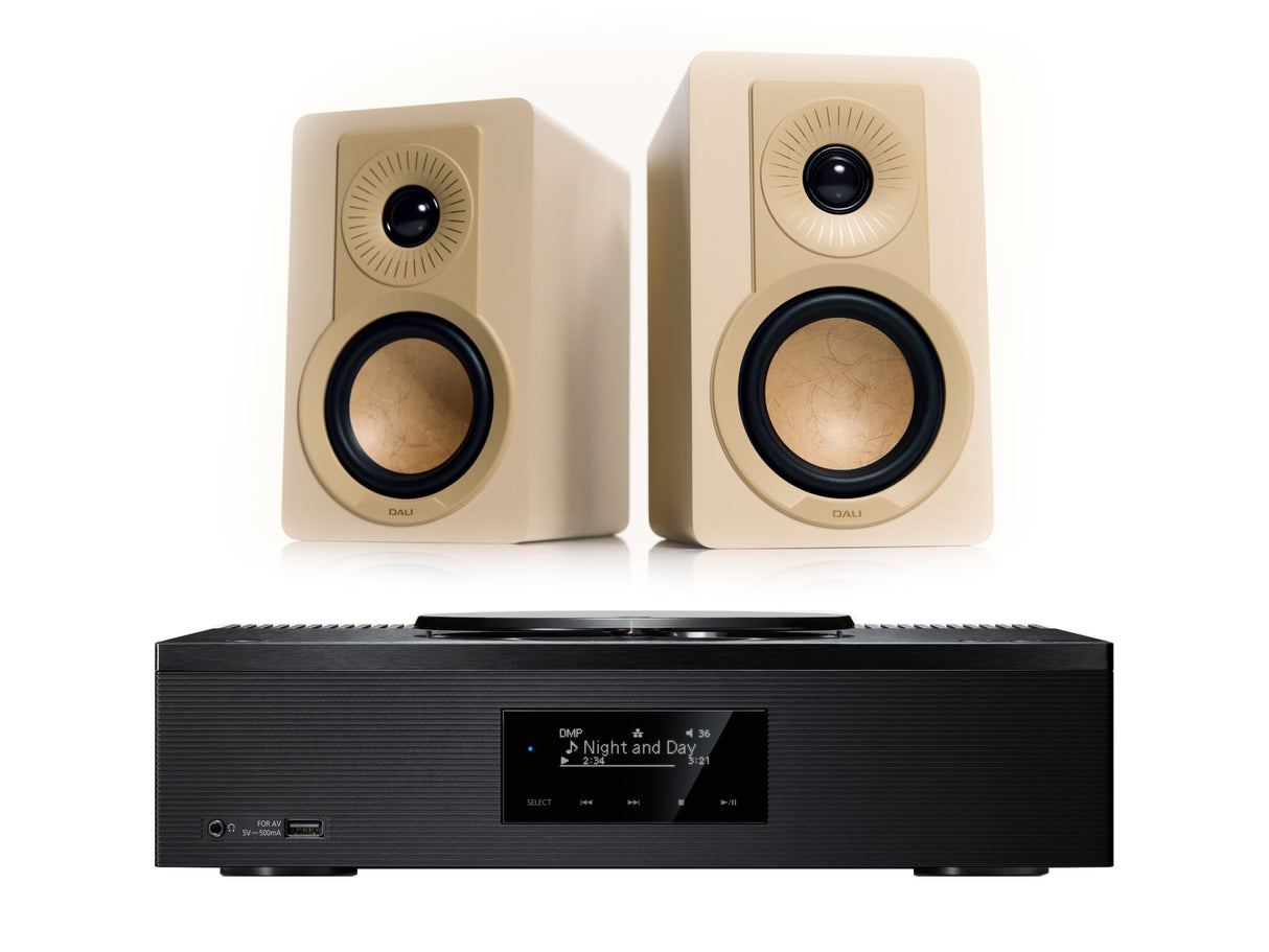 Technics SA-C600 with DALI Kupid Bookshelf Speakers
