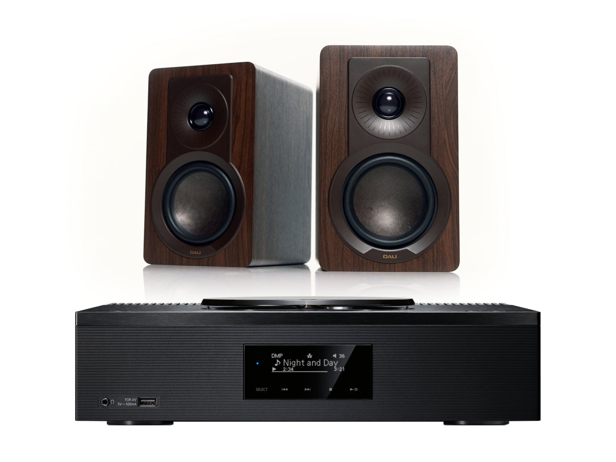 Technics SA-C600 with DALI Kupid Bookshelf Speakers