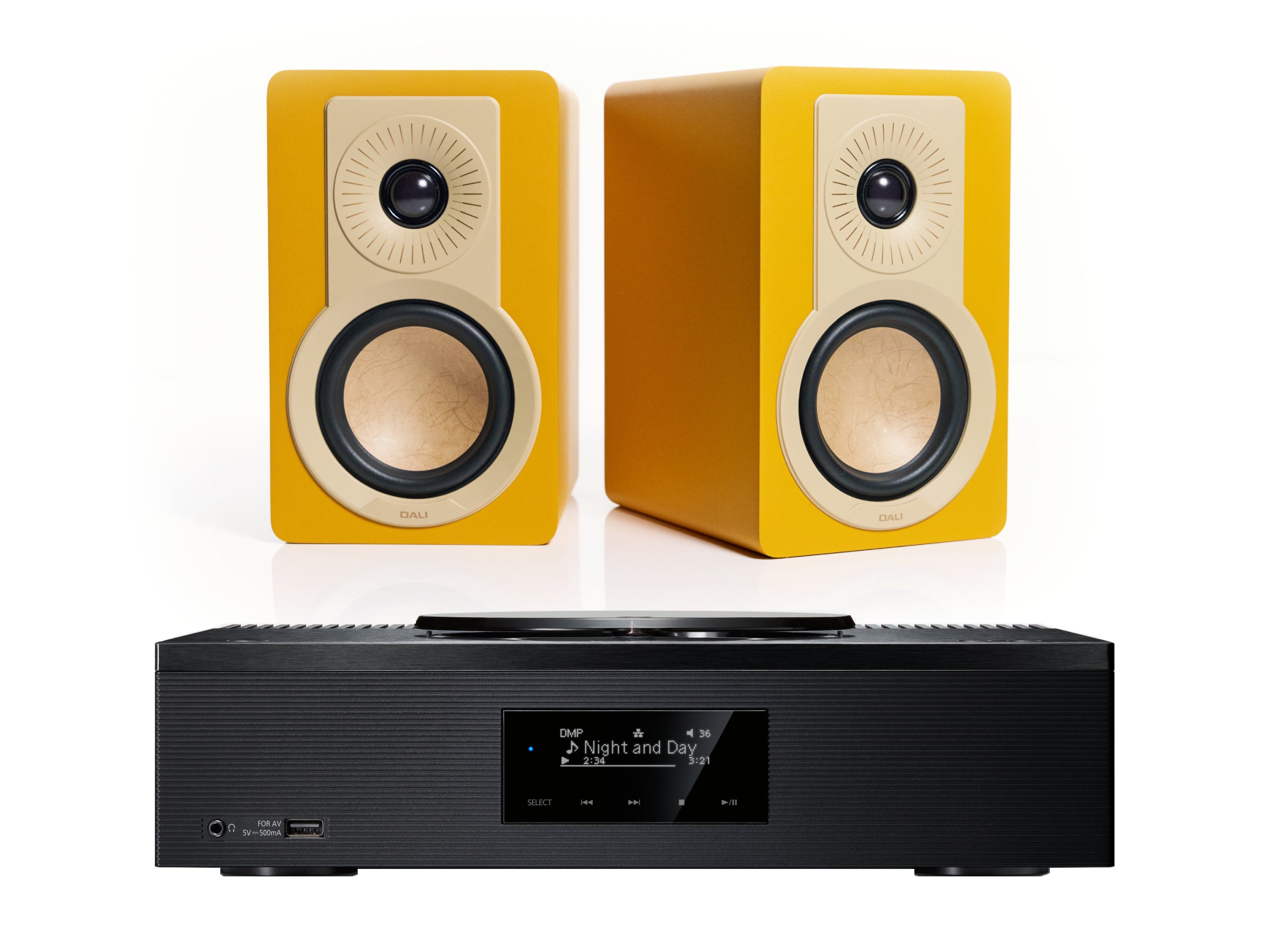 Technics SA-C600 with DALI Kupid Bookshelf Speakers