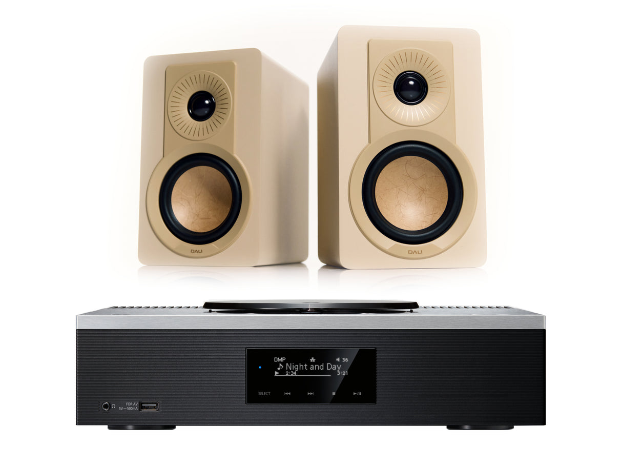 Technics SA-C600 with DALI Kupid Bookshelf Speakers