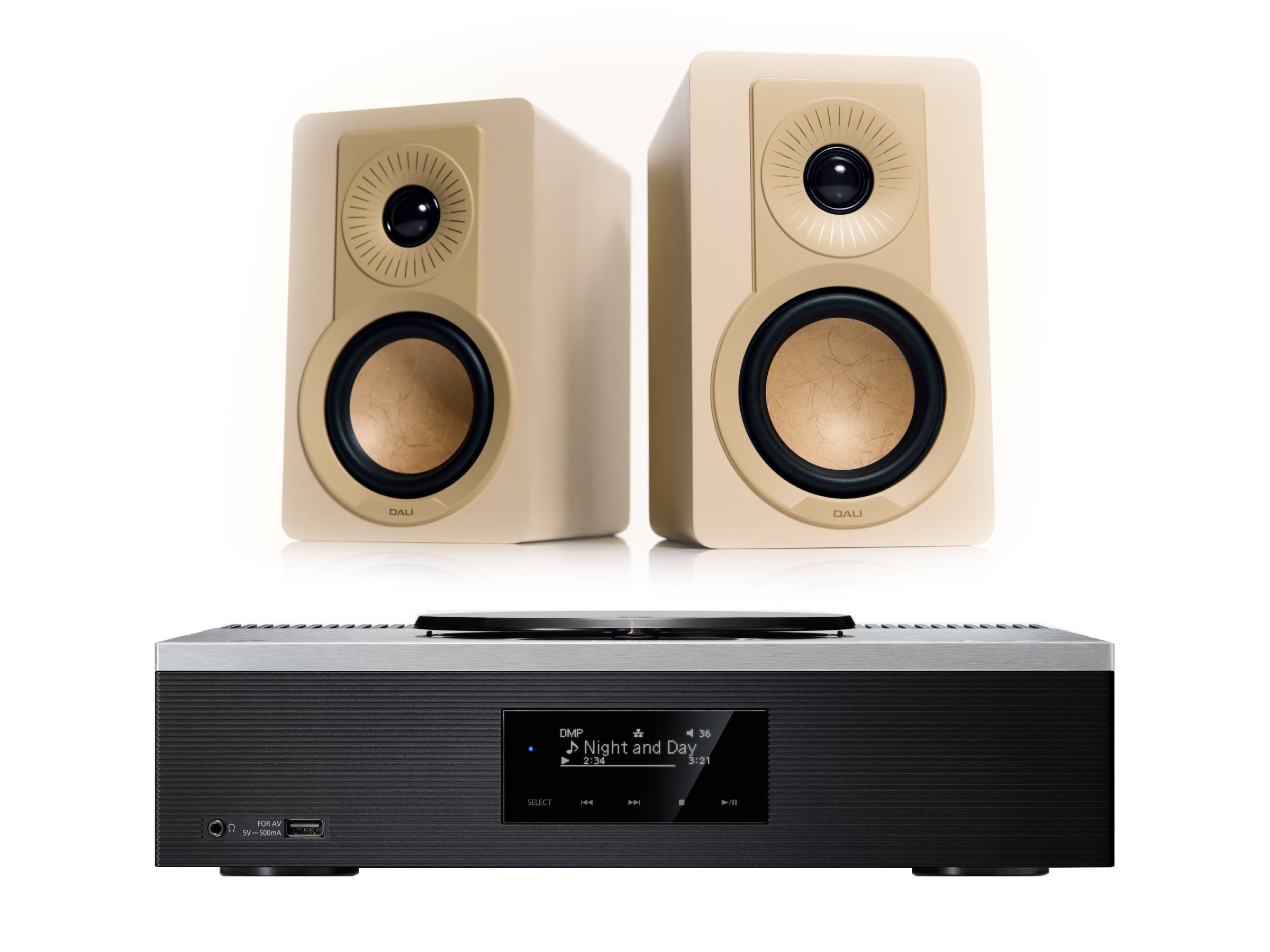 Technics SA-C600 with DALI Kupid Bookshelf Speakers