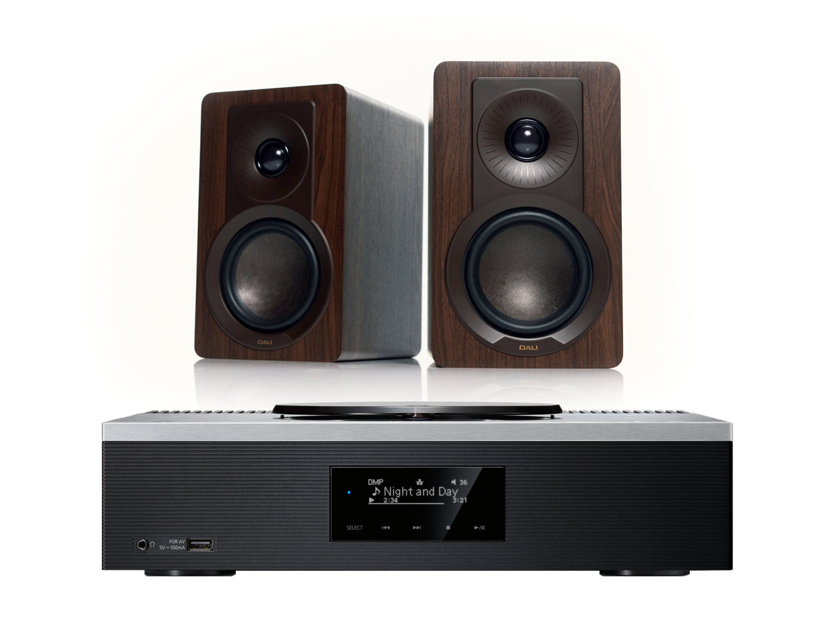 Technics SA-C600 with DALI Kupid Bookshelf Speakers