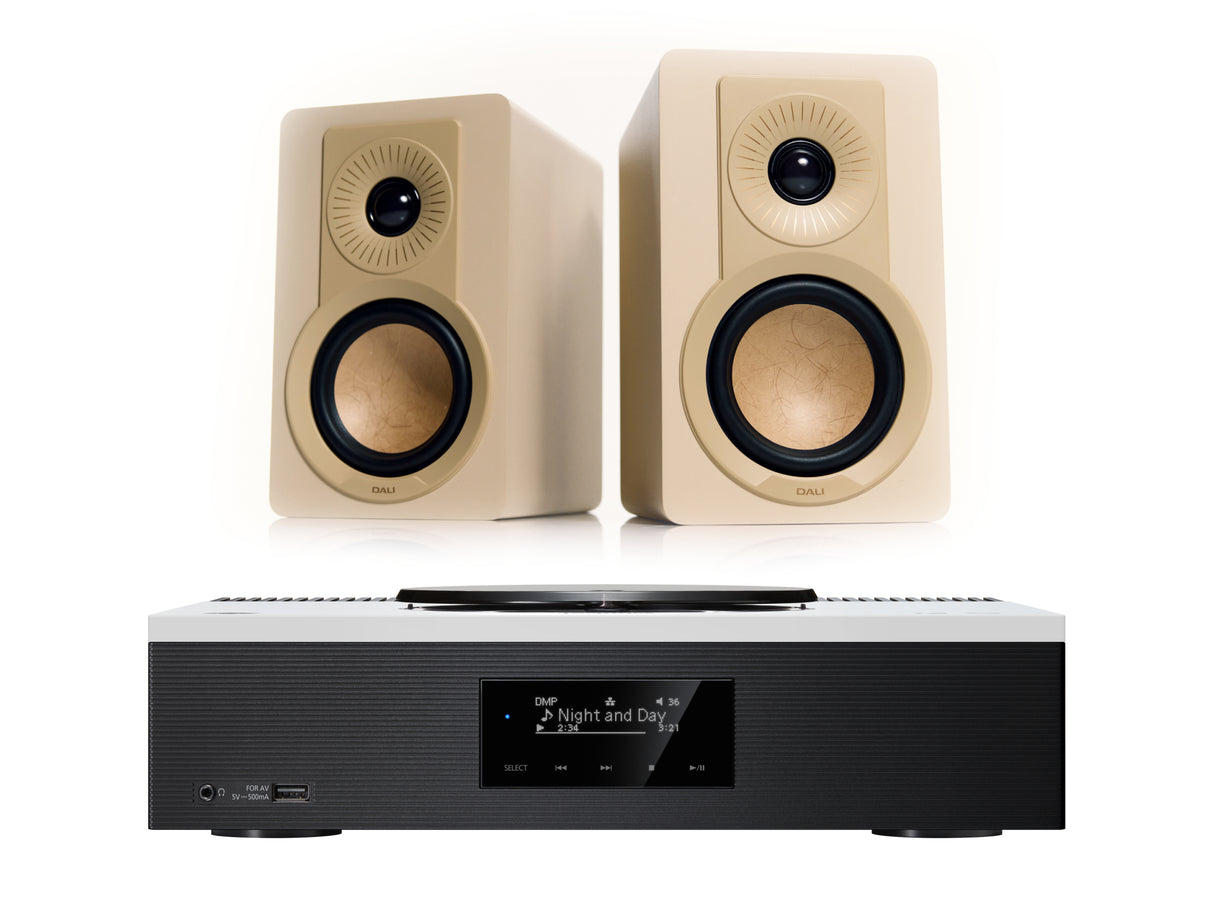 Technics SA-C600 with DALI Kupid Bookshelf Speakers