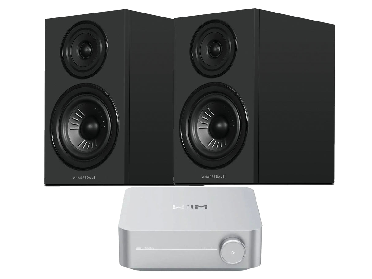WiiM Amp with Wharfedale 12.2i Bookshelf Speaker