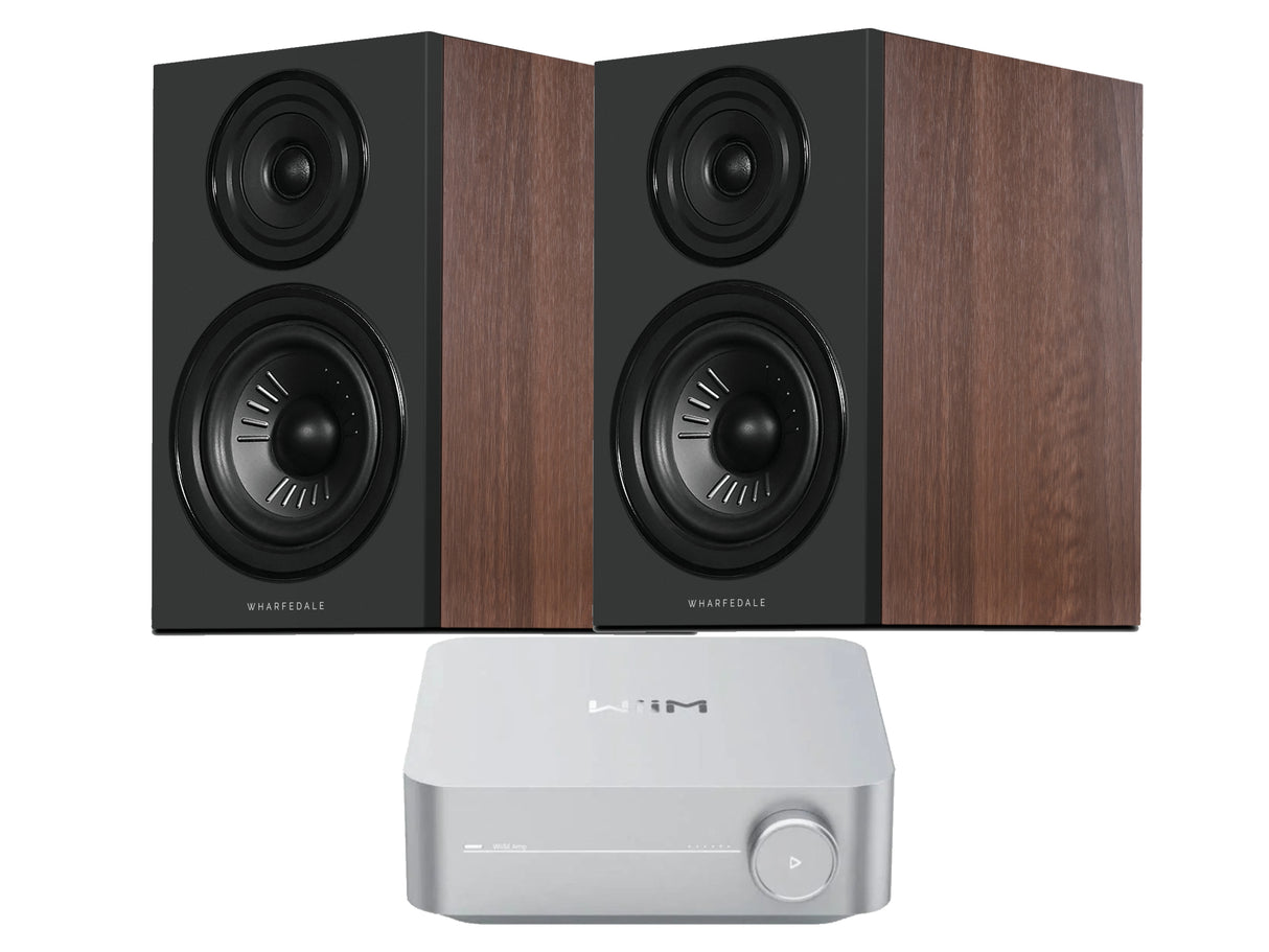 WiiM Amp with Wharfedale 12.2i Bookshelf Speaker