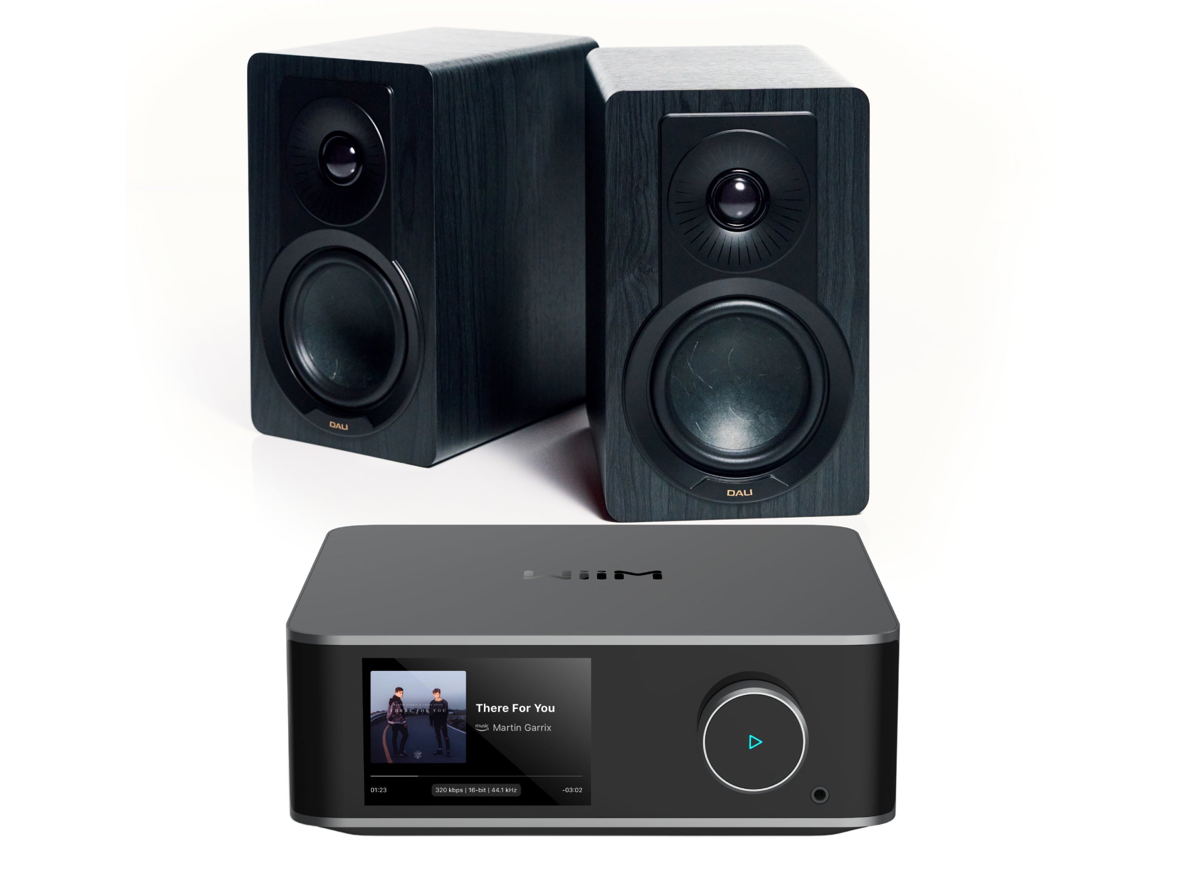 WiiM Amp Ultra + DALI KUPID Bookshelf Speakers