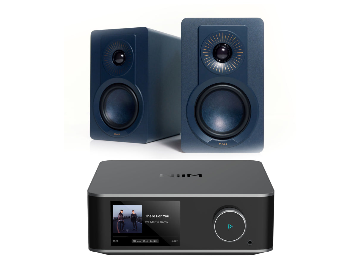 WiiM Amp Ultra + DALI KUPID Bookshelf Speakers