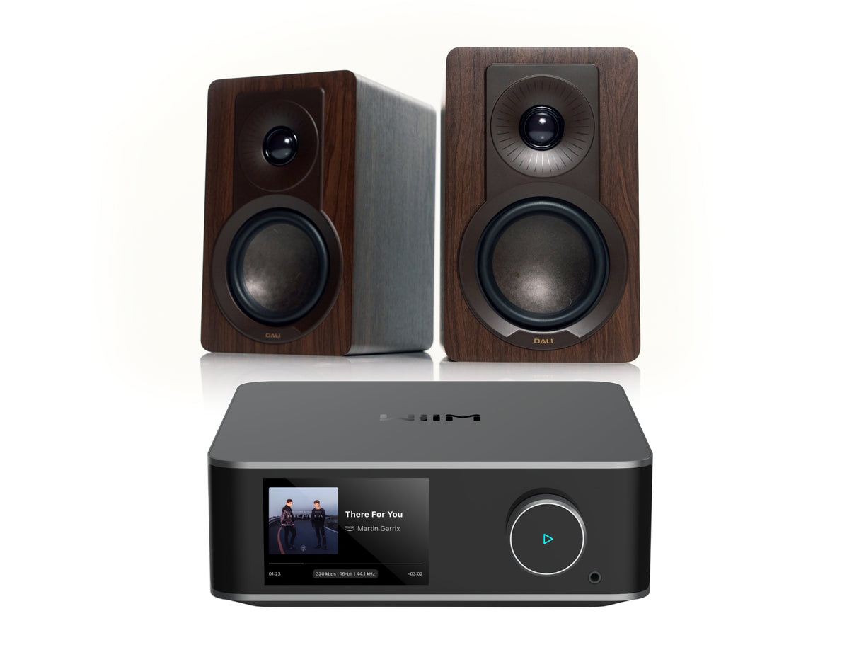 WiiM Amp Ultra + DALI KUPID Bookshelf Speakers