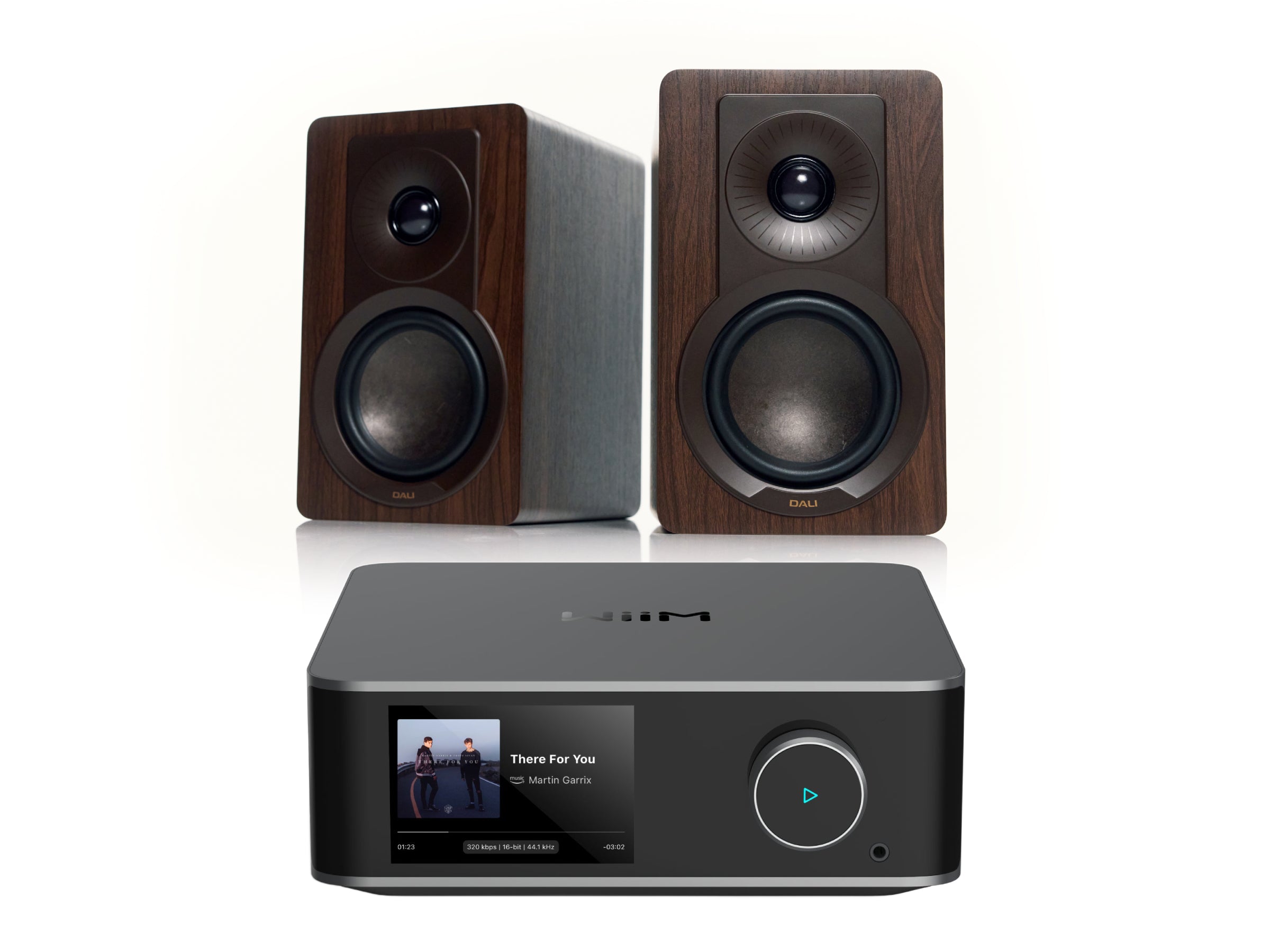 WiiM Amp Ultra + DALI KUPID Bookshelf Speakers