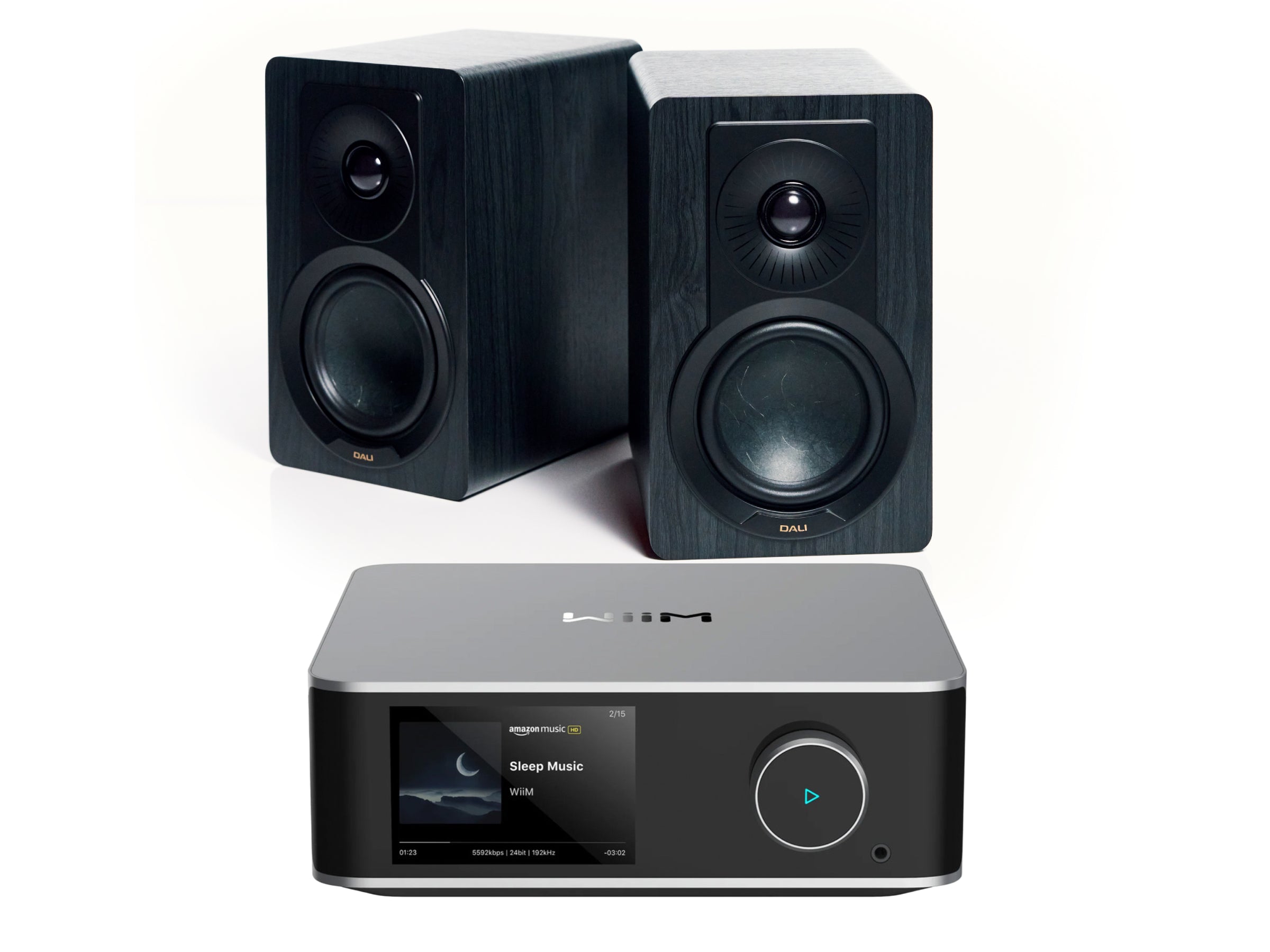 WiiM Amp Ultra + DALI KUPID Bookshelf Speakers