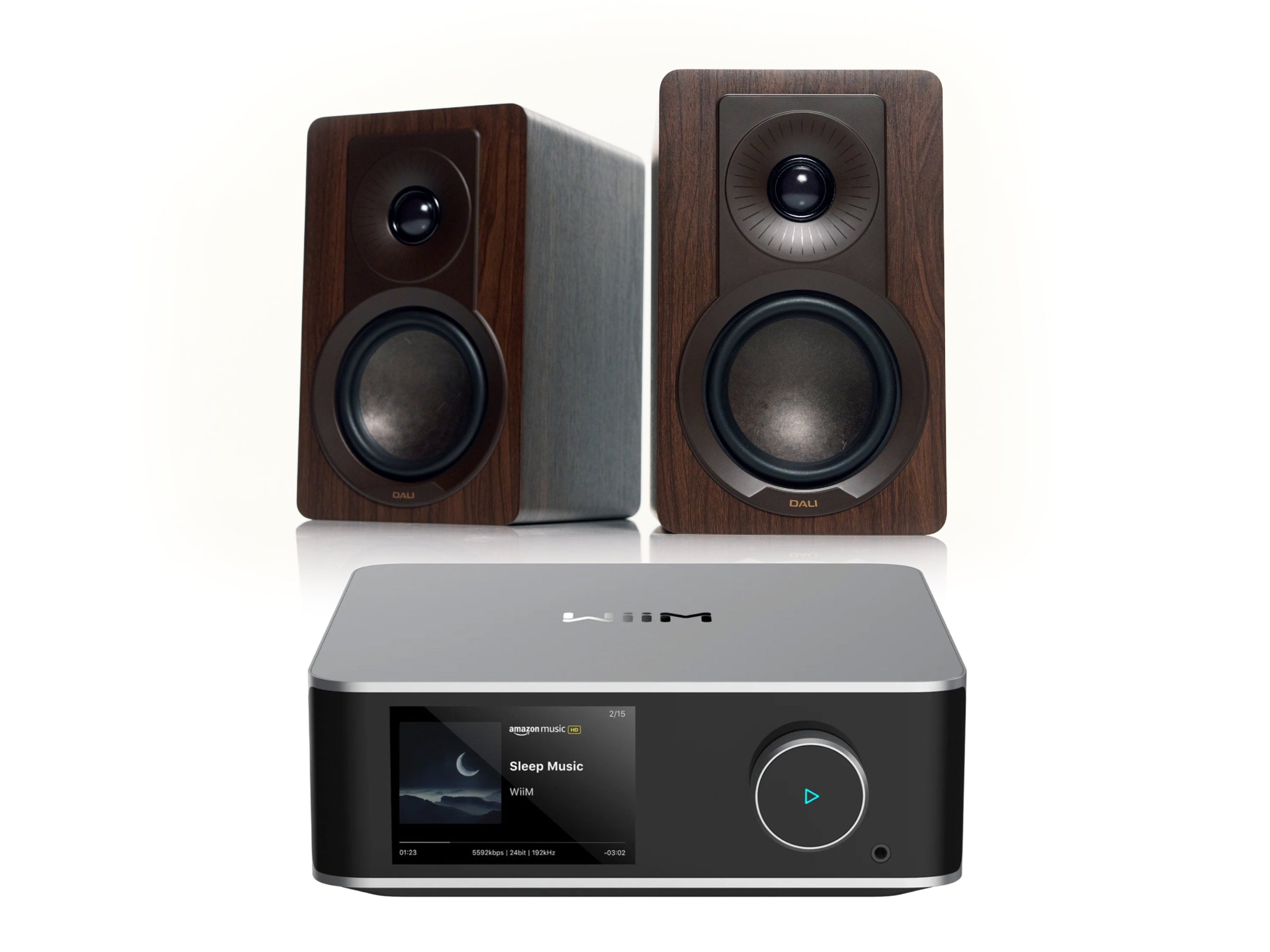 WiiM Amp Ultra + DALI KUPID Bookshelf Speakers