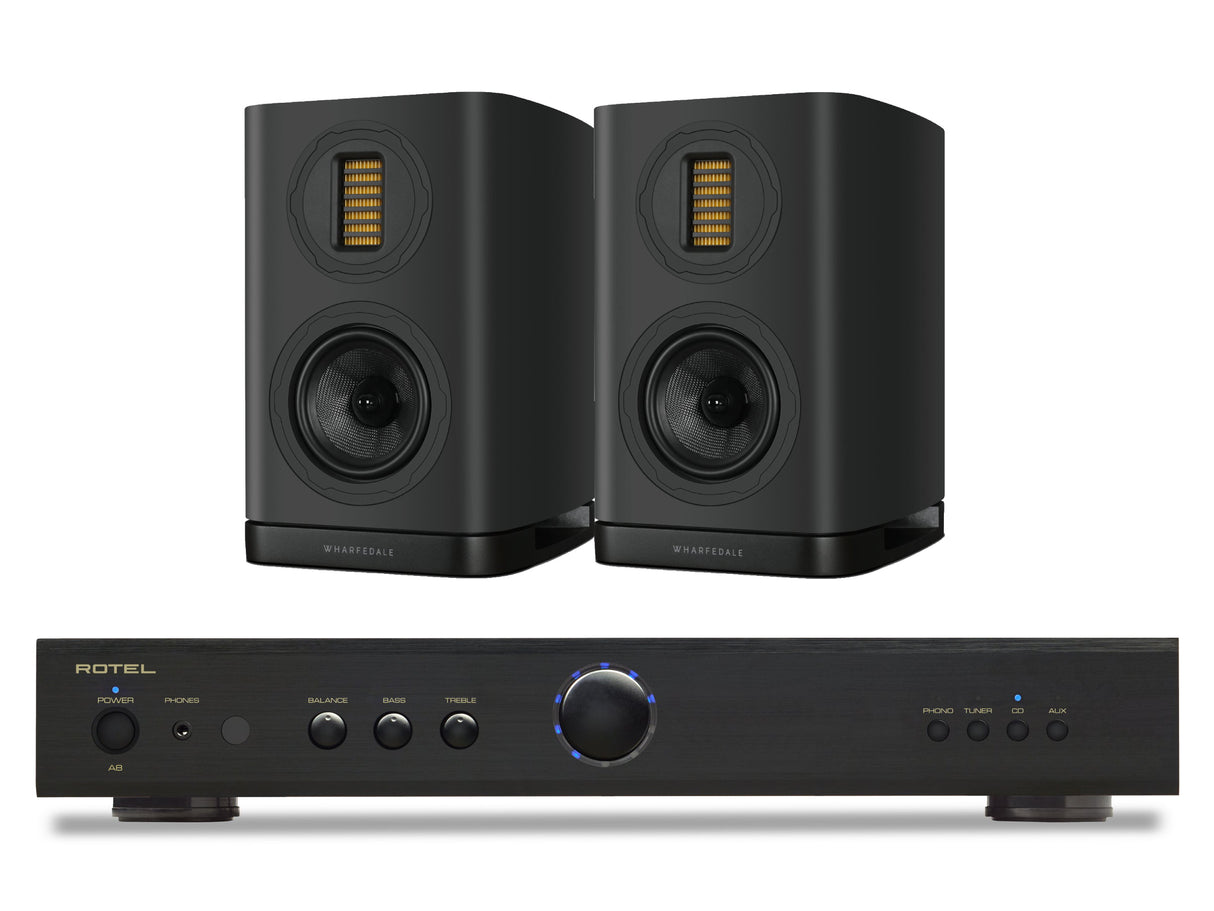 Rotel A8 with Wharfedale EVO 5.1 Bookshelf Speakers