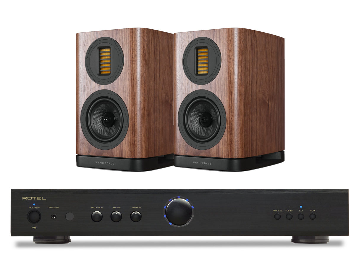 Rotel A8 with Wharfedale EVO 5.1 Bookshelf Speakers