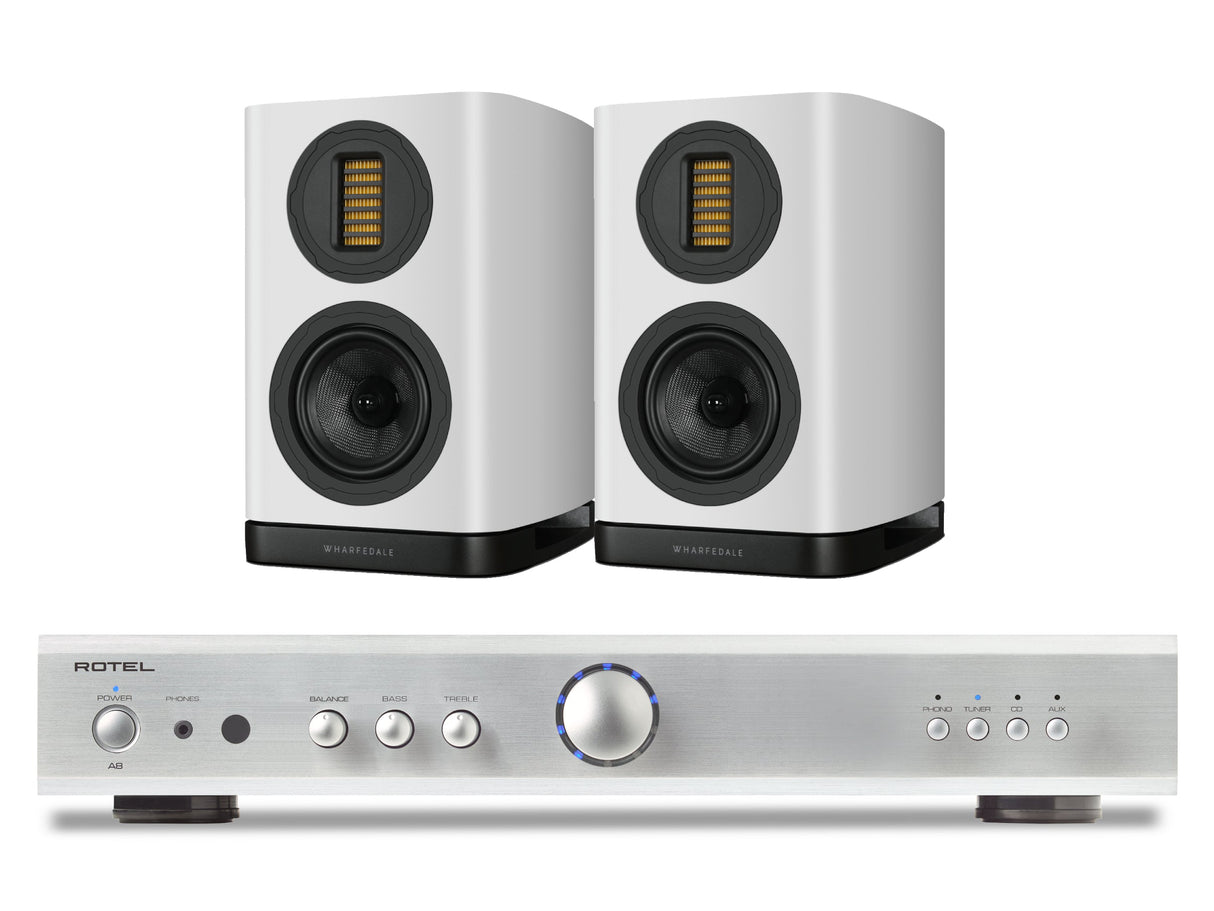 Rotel A8 with Wharfedale EVO 5.1 Bookshelf Speakers