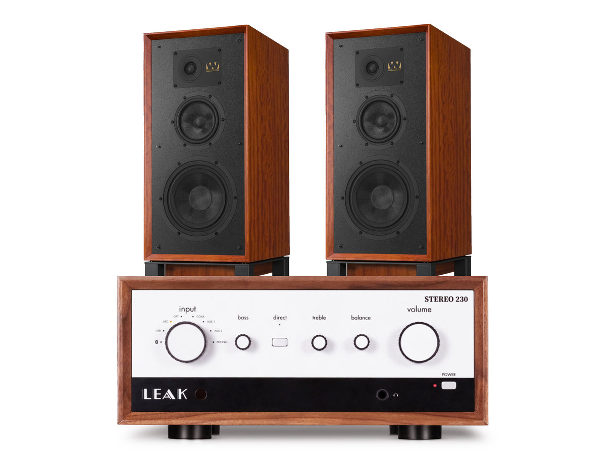 Leak Stereo 230 with Wharfedale Super Linton & Matching Stands