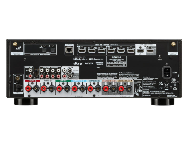 Denon AVR-X2800H AV Receiver Back